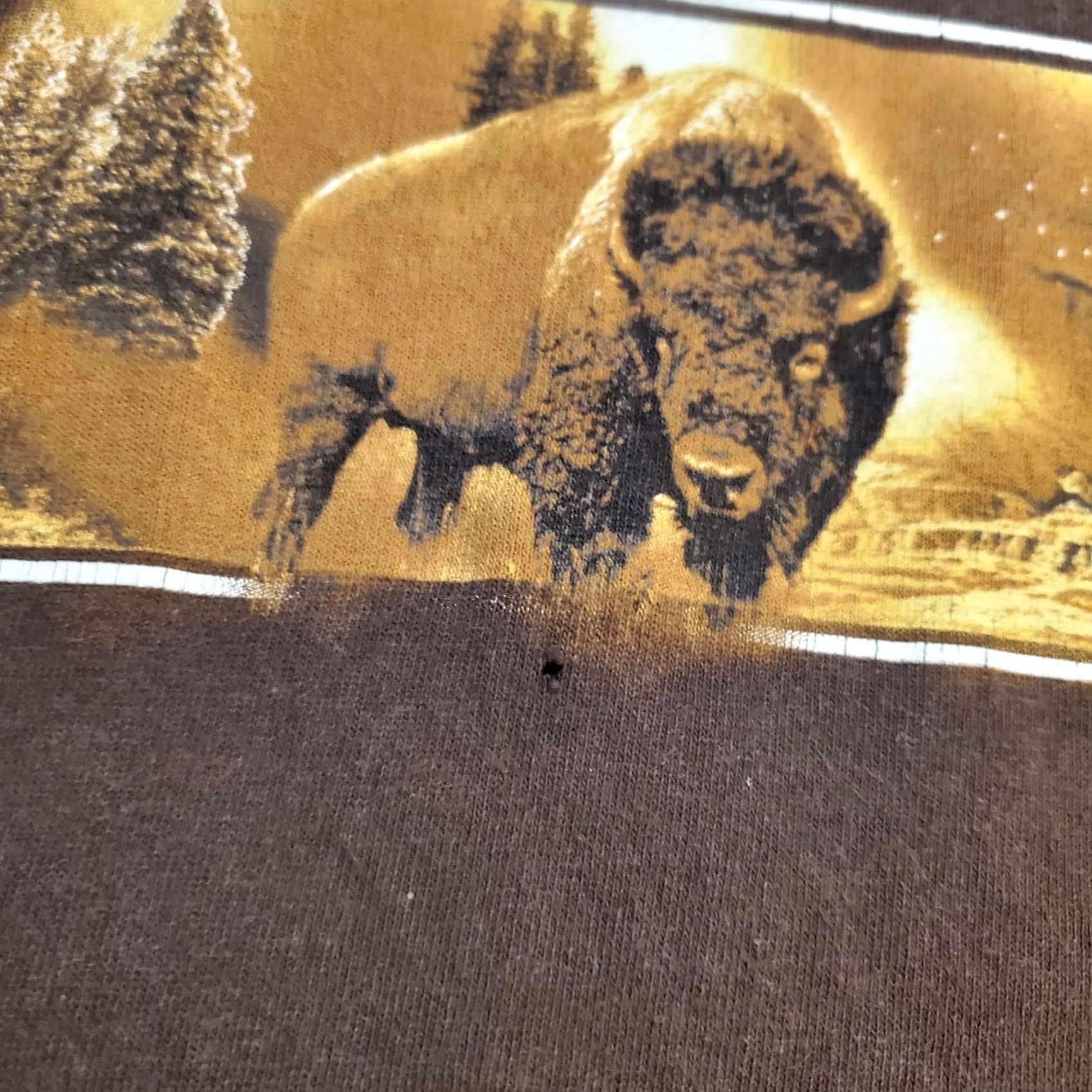 Vintage VINTAGE Mens Yellowstone Wilderness T Shirt L Brown Eagle Bear Buffalo Nature USA 90s Mens Size US L / EU 52-54 / 3 - 3 Thumbnail
