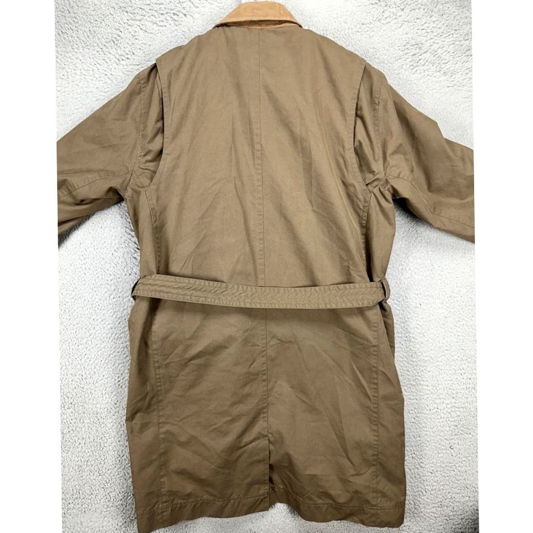 Vintage VINTAGE Territory Reserve Overcoat Mens Large Tan Flannel Lined Barn Trench Coat Belted Size US L / EU 52-54 / 3 - 3 Thumbnail