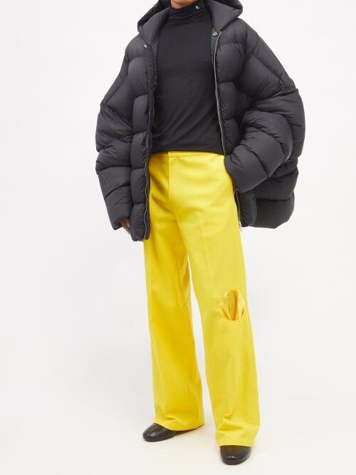 Raf Simons Raf Simons Cutout-pockets Wide-leg Trousers - Yellow Size US 38 / EU 54 - 2 Thumbnail
