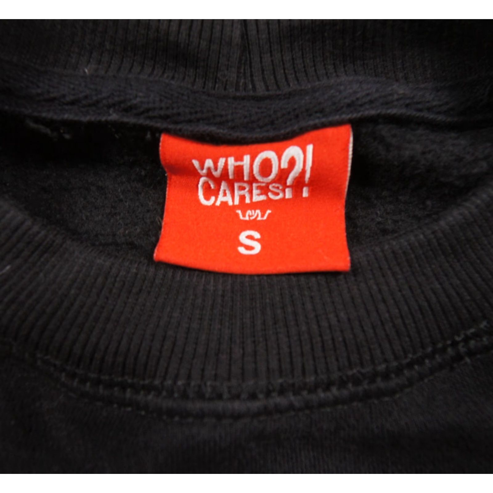 Vintage Who Cares Sweatshirt Mens Small Black Crewneck Pullover Streetwear Adult Size US S / EU 44-46 / 1 - 5 Thumbnail