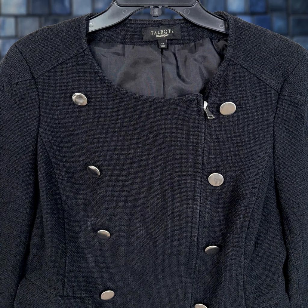 Talbots Talbots Blazer Womens 14 Black Eight Button Military Short Jacket Career Size XL / US 12-14 / IT 48-50 - 1 Thumbnail