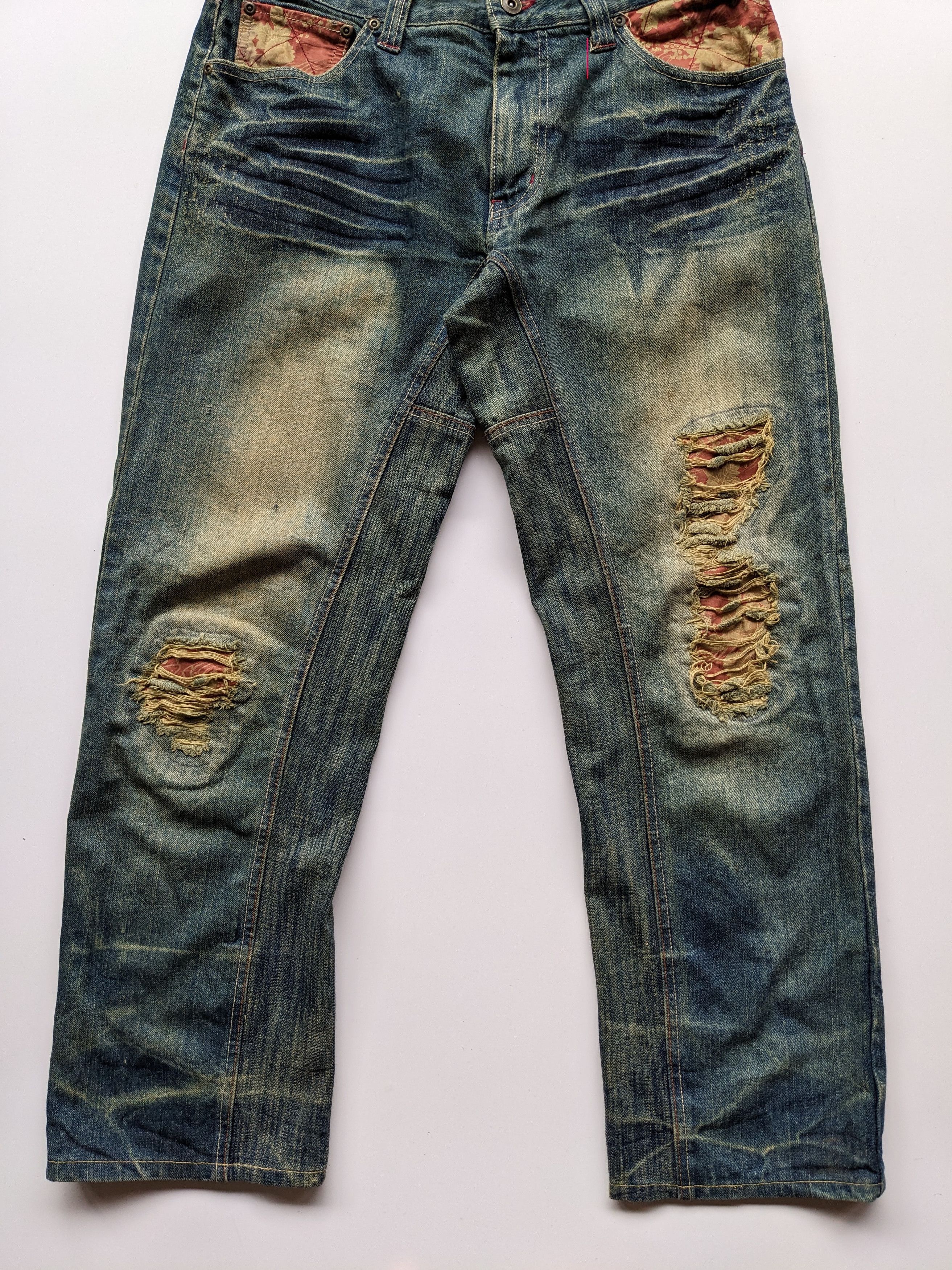If Six Was Nine × Japanese Brand × Le Grande Bleu (L.G.B.) Japanese brand patchwork rusty clawmark jeans Size US 33 - 6 Thumbnail