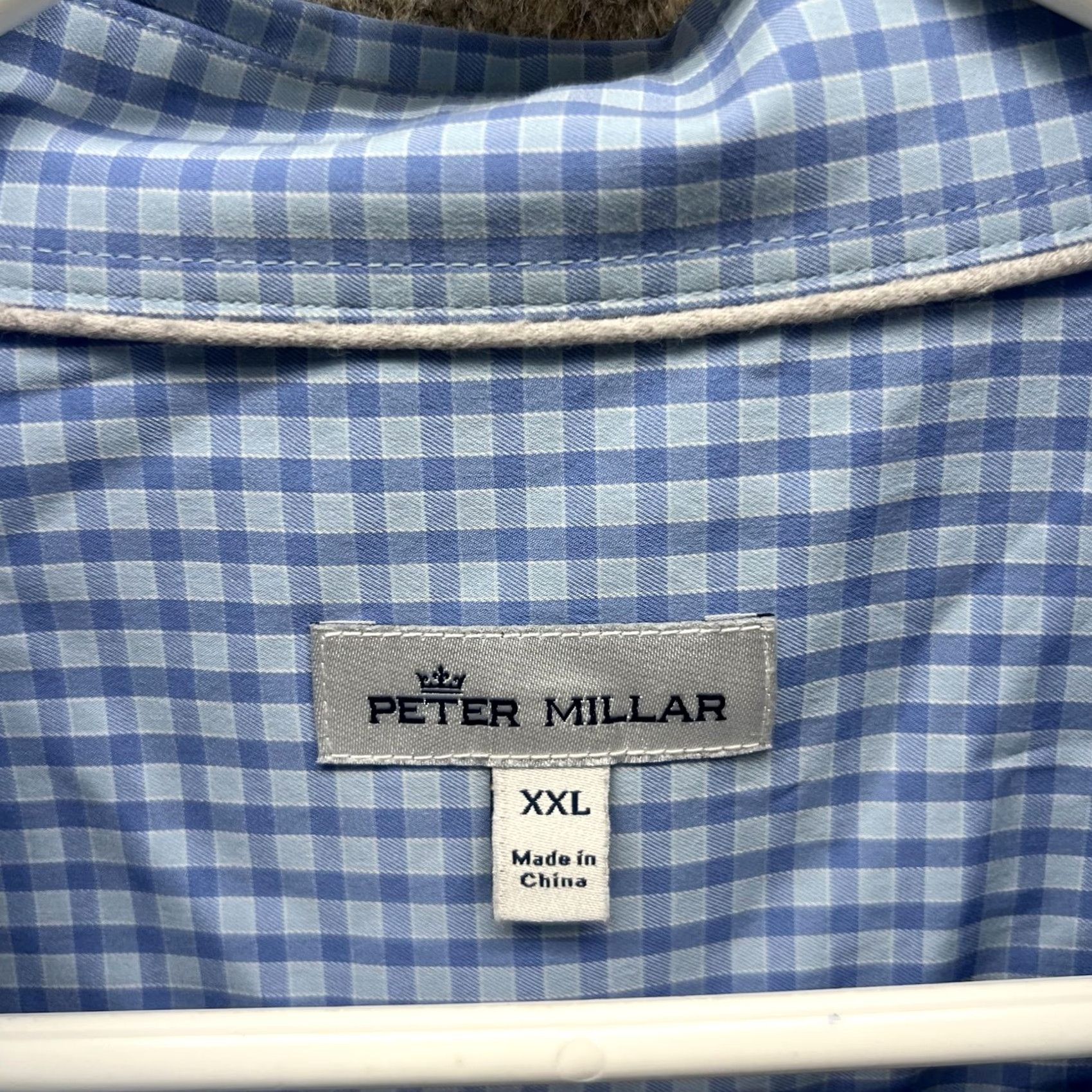 Peter Millar Peter Millar Shirt Mens 2XL Blue Check Long Sleeve Button Front Casual Woven Size US XXL / EU 58 / 5 - 2 Thumbnail