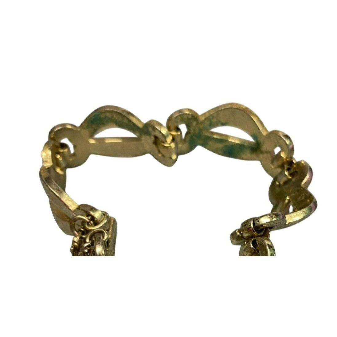 Monet Vintage Monet Gold-Tone Charm Bracelet With Large Round Pend Size ONE SIZE - 9 Thumbnail