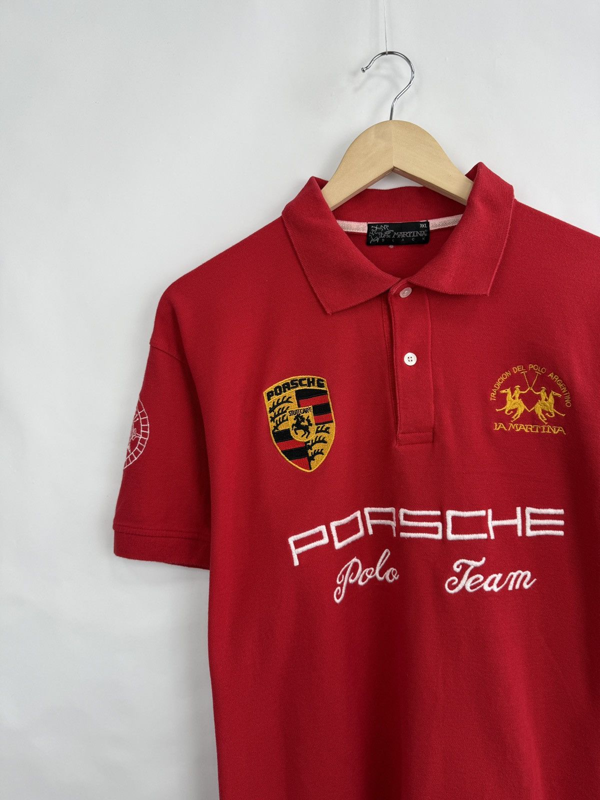 La Martina × Porsche Design 🇺🇸 Vintage La Martina Porsche Polo T-Shirt Rare Retro Y2K Size US XL / EU 56 / 4 - 2 Thumbnail