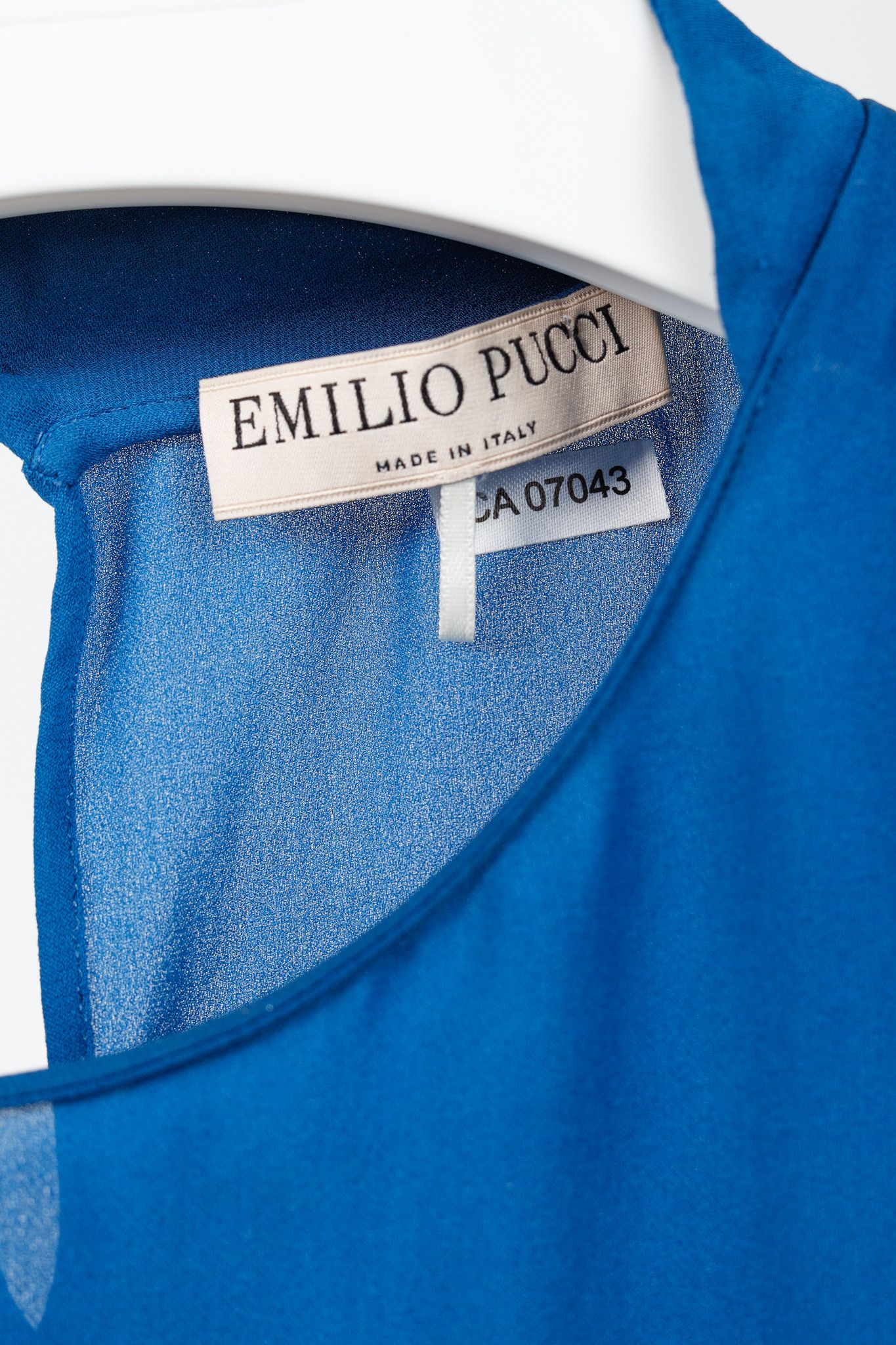 Emilio Pucci Emilio Pucci Blue Silk Crepe Draped Blouse with Scarf Size M / US 6-8 / IT 42-44 - 5 Thumbnail