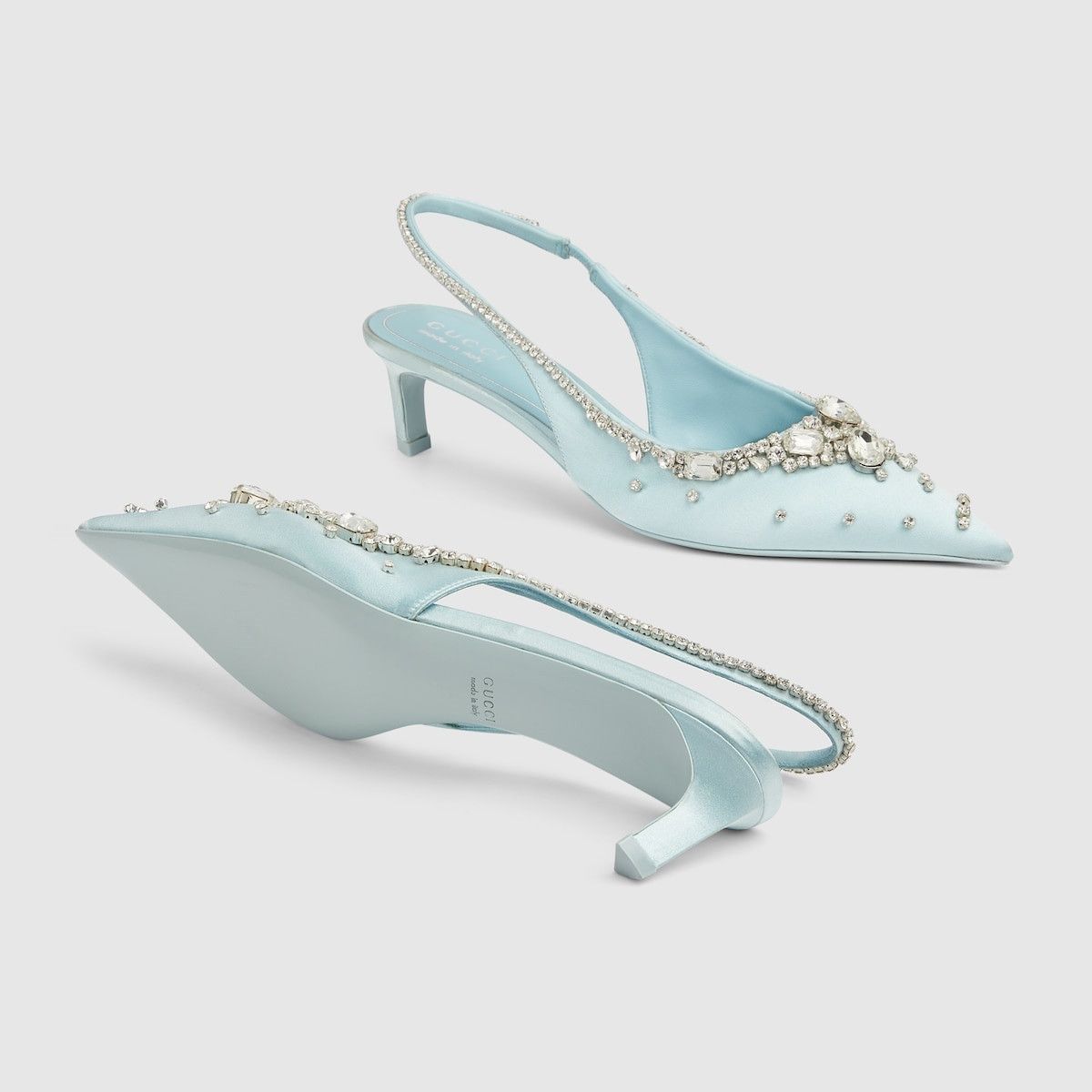Gucci oc11z10226 Pumps With Crystals in Light Blue Size US 6 / IT 36 - 6 Thumbnail