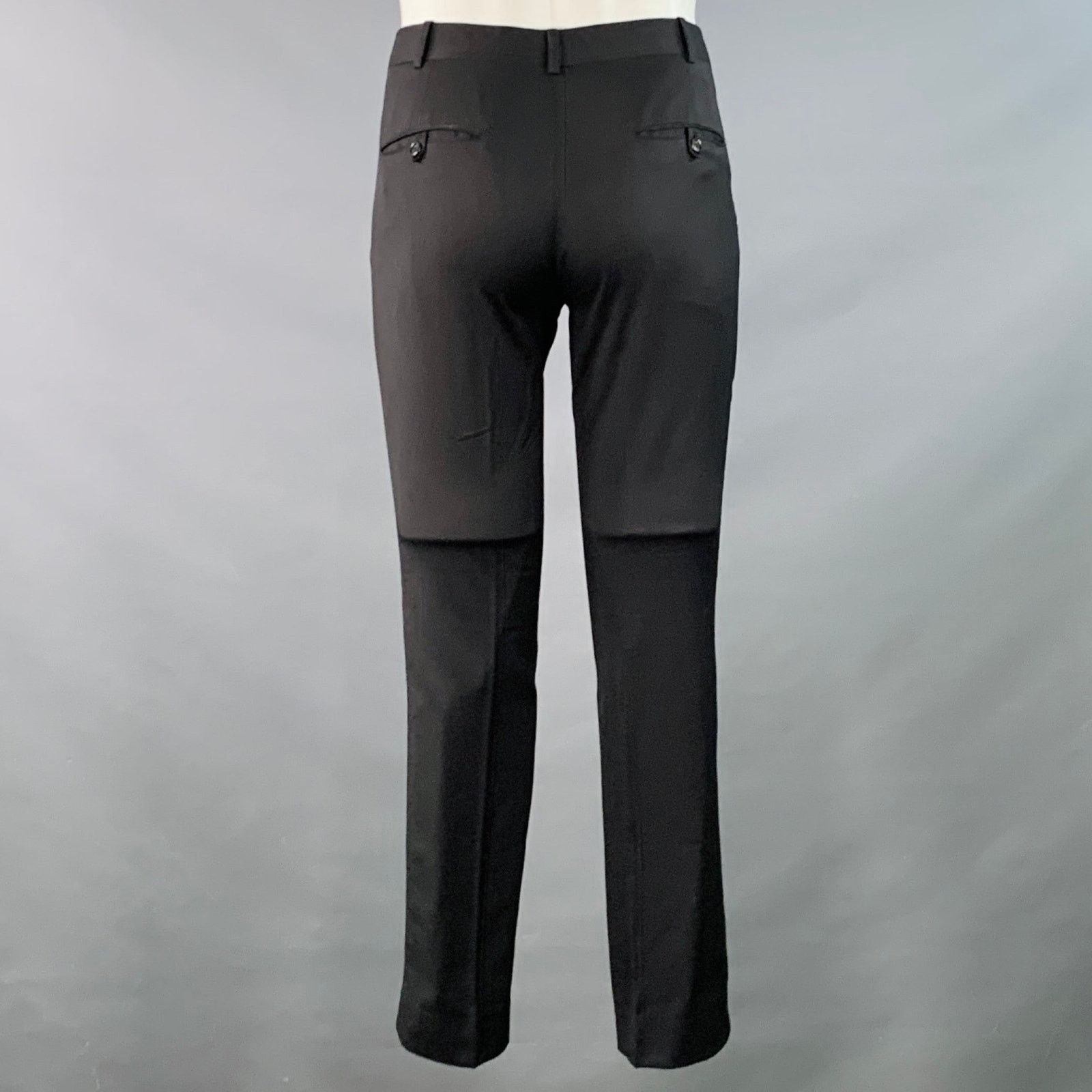 Band Of Outsiders BAND OF OUTSIDERS Size XS Black Twill Wool Notch Lapel Suit Size 36S - 5 Thumbnail