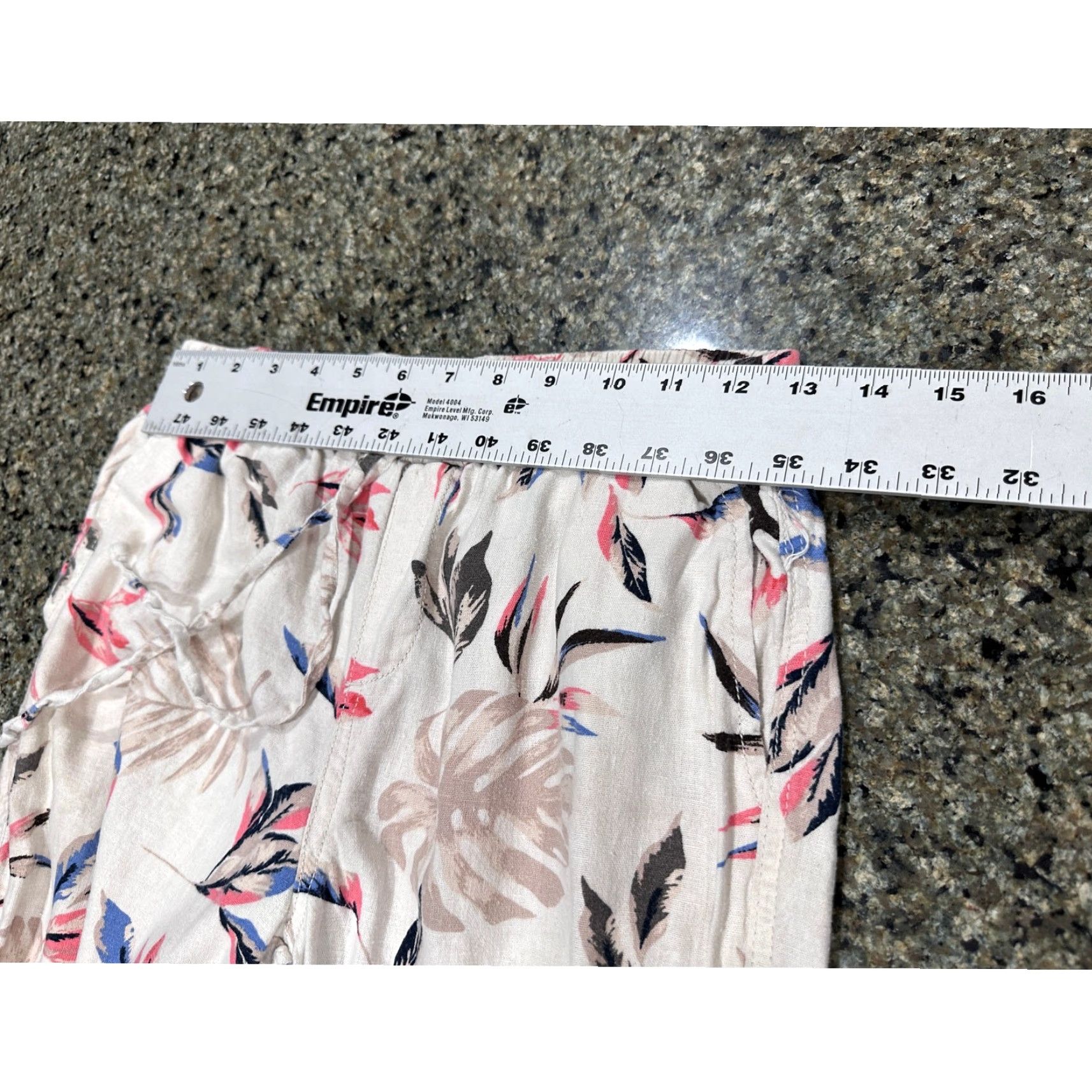 Vintage Briggs Pants S Pink Blue Beige Linen Blend Floral Beach Cropped Regular Women Mens? No - (Oops) Size 28" / US 6 / IT 42 - 3 Thumbnail