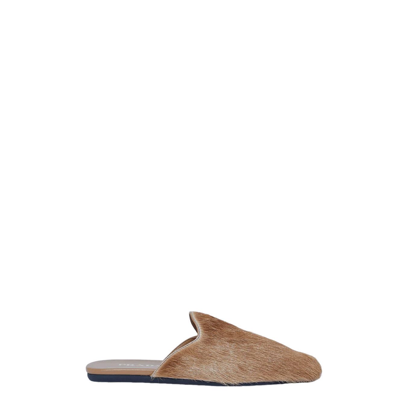 PRADA Brown Fur Mules New )