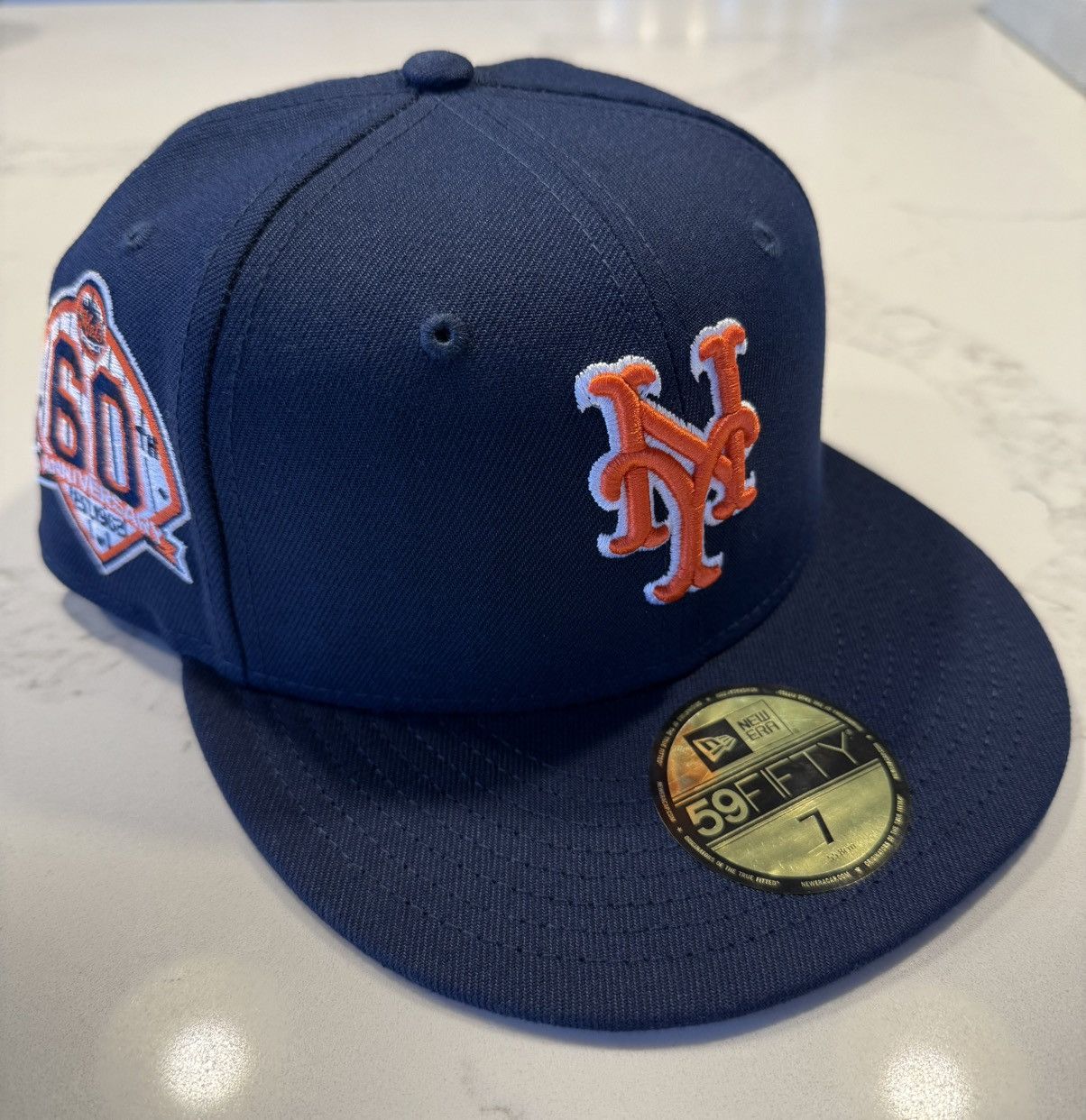 New Era NY Mets 60th Anniversary 59FIFTY New Era Fitted Navy Hat Size ONE SIZE - 1 Thumbnail