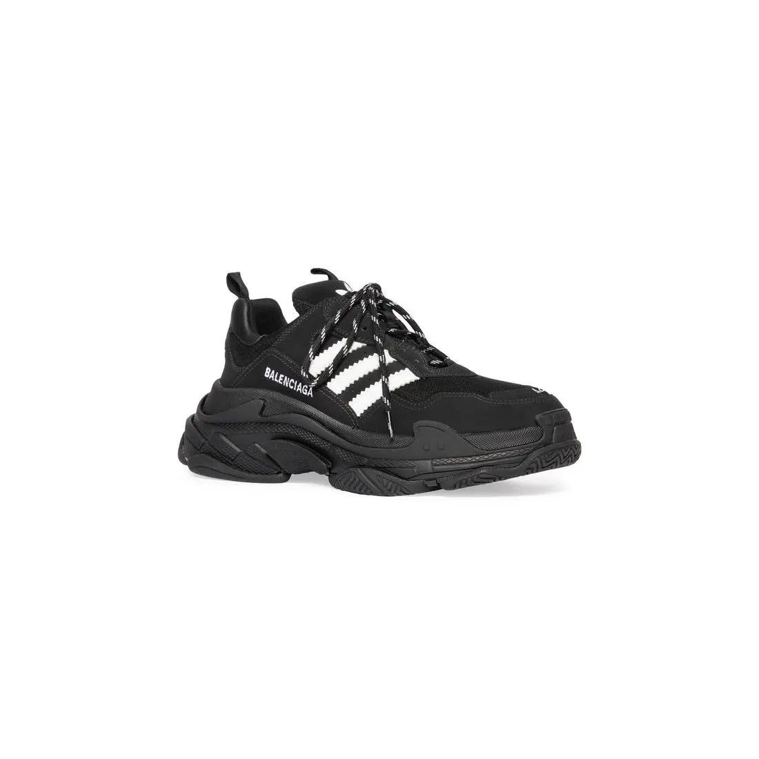 Balenciaga o1mt1gz1024 Triple S Sneaker in Black/White Size US 6 / EU 39 - 2 Thumbnail