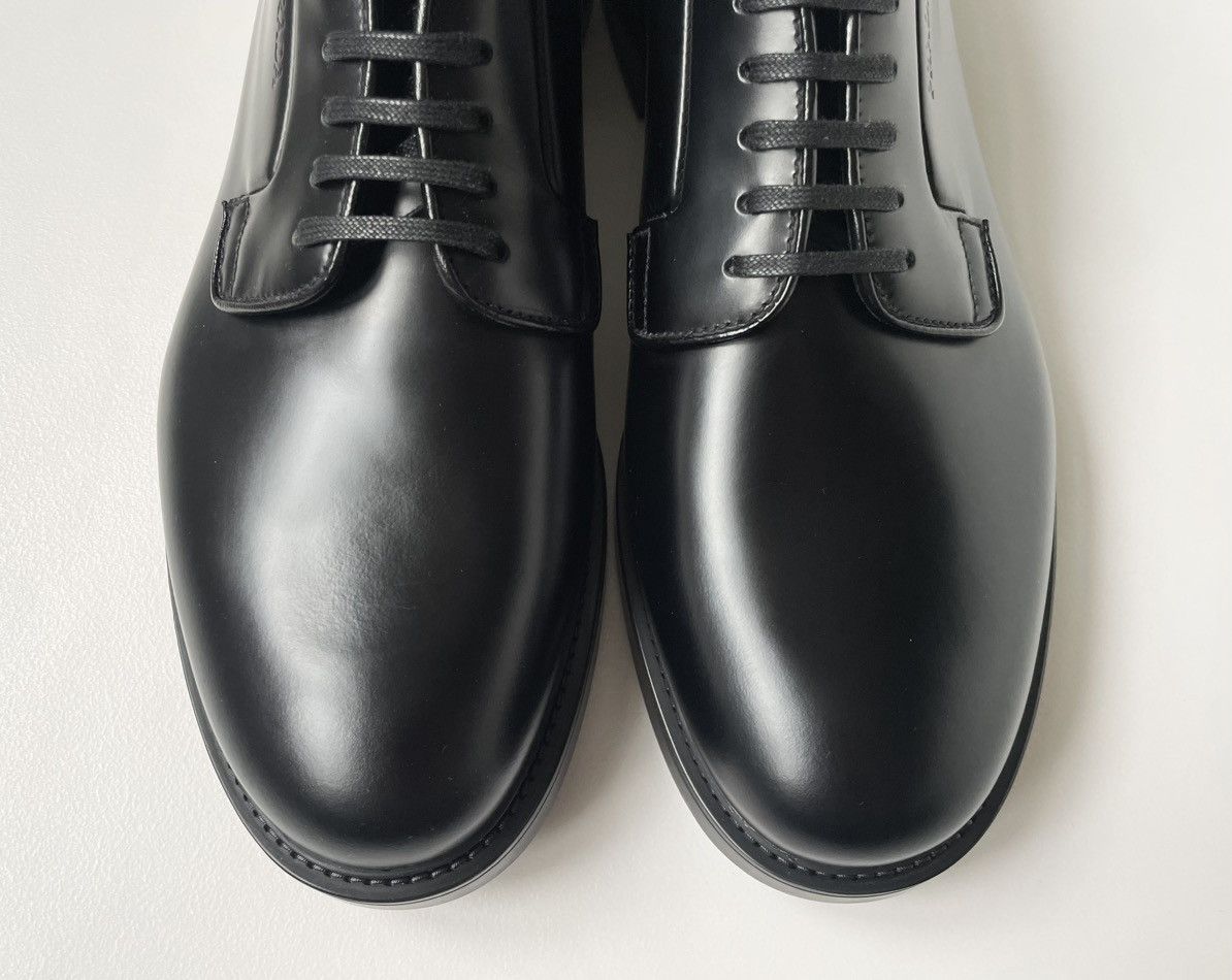 Prada Black Leather Derby Shoes Size US 9.5 / EU 42-43 - 5 Thumbnail