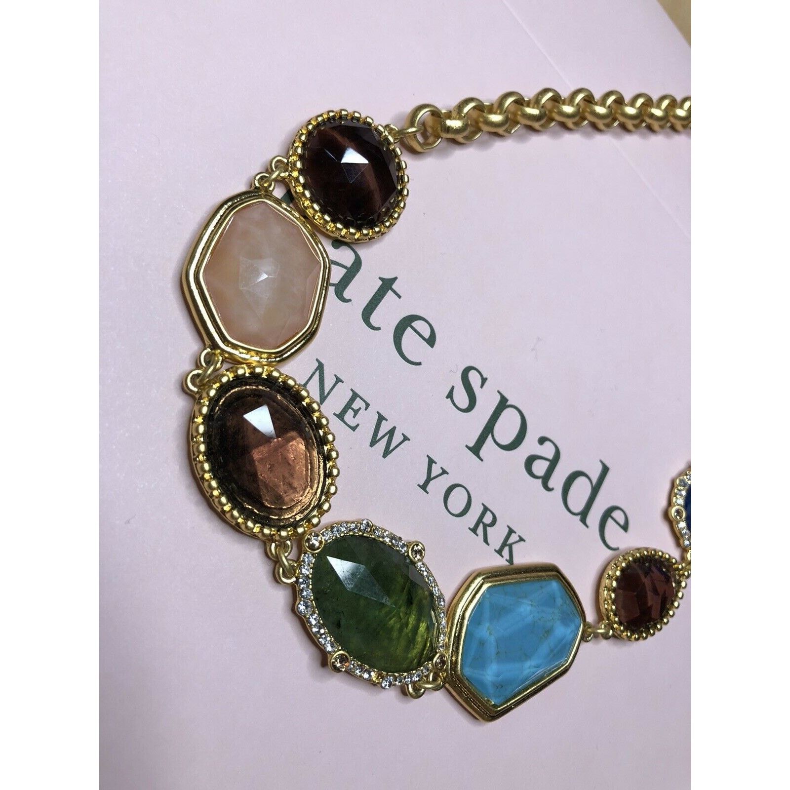 Kate Spade Kate Spade Gold Multi Color Stone Statement Necklace $148 Size ONE SIZE - 12 Thumbnail