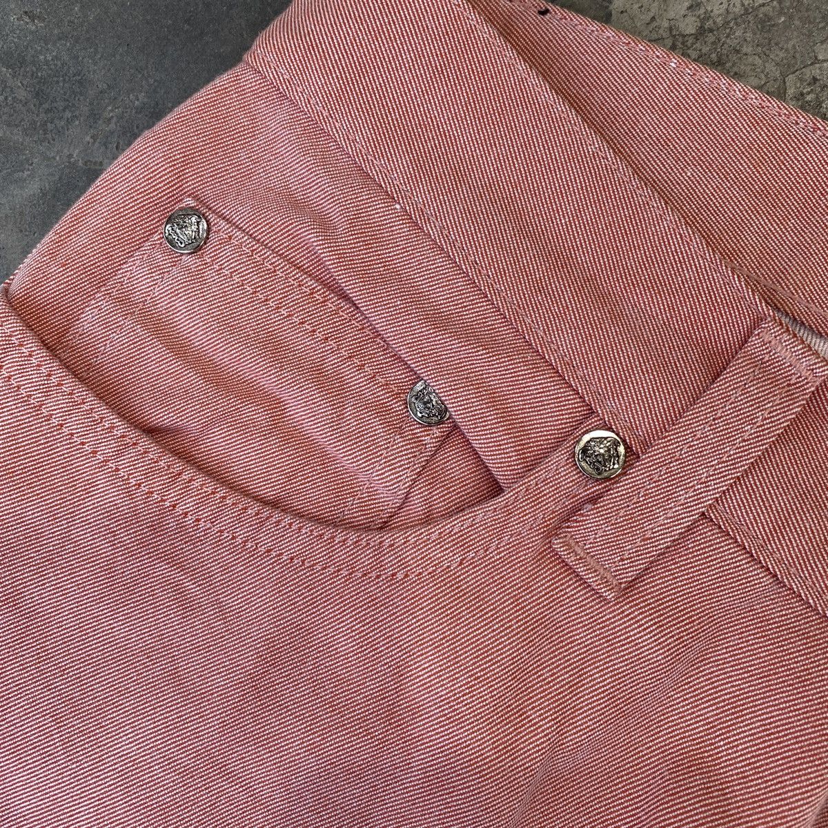 Versace × Versace Jeans Couture Versace Jeans Signature Soft Pink Denim Pants Size US 27 - 4 Thumbnail