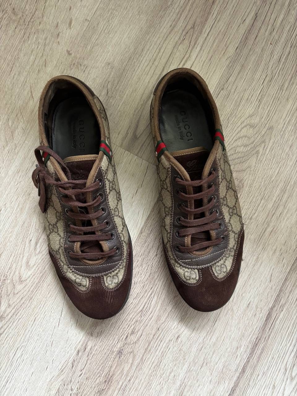 Gucci Men's GUCCI GG Supreme Canvas Leather Low Top Sneakers Size US 8 / EU 41 - 7 Thumbnail
