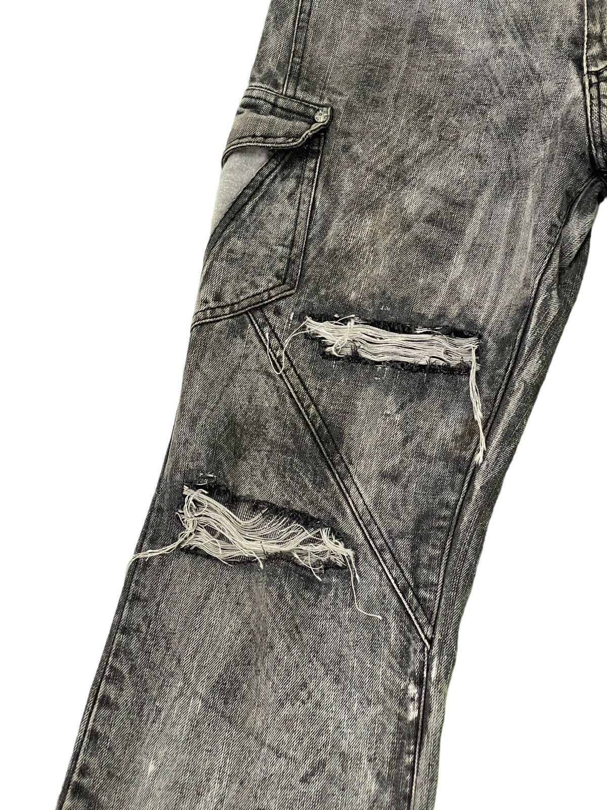 Japanese Brand Flare Jeans Berning Sho Faded Distress Boot Cut 7🟦8 Size US 30 / EU 46 - 7 Thumbnail