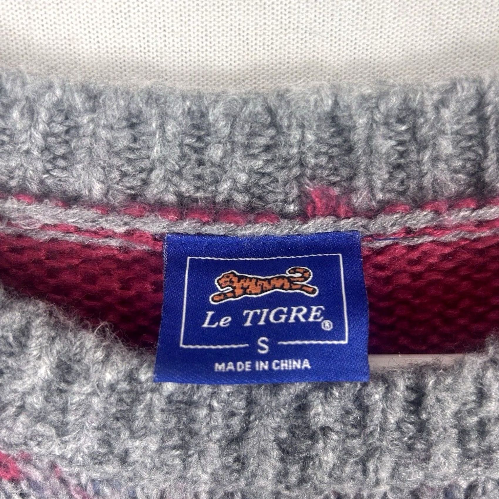 Vintage VINTAGE Le Tigre Sweater Fair Isle Wool Blend Crew Neck Women S Small Gray Christmas Holiday Winter Knit Pullover Modern Casual Size S / US 4 / IT 40 - 3 Thumbnail