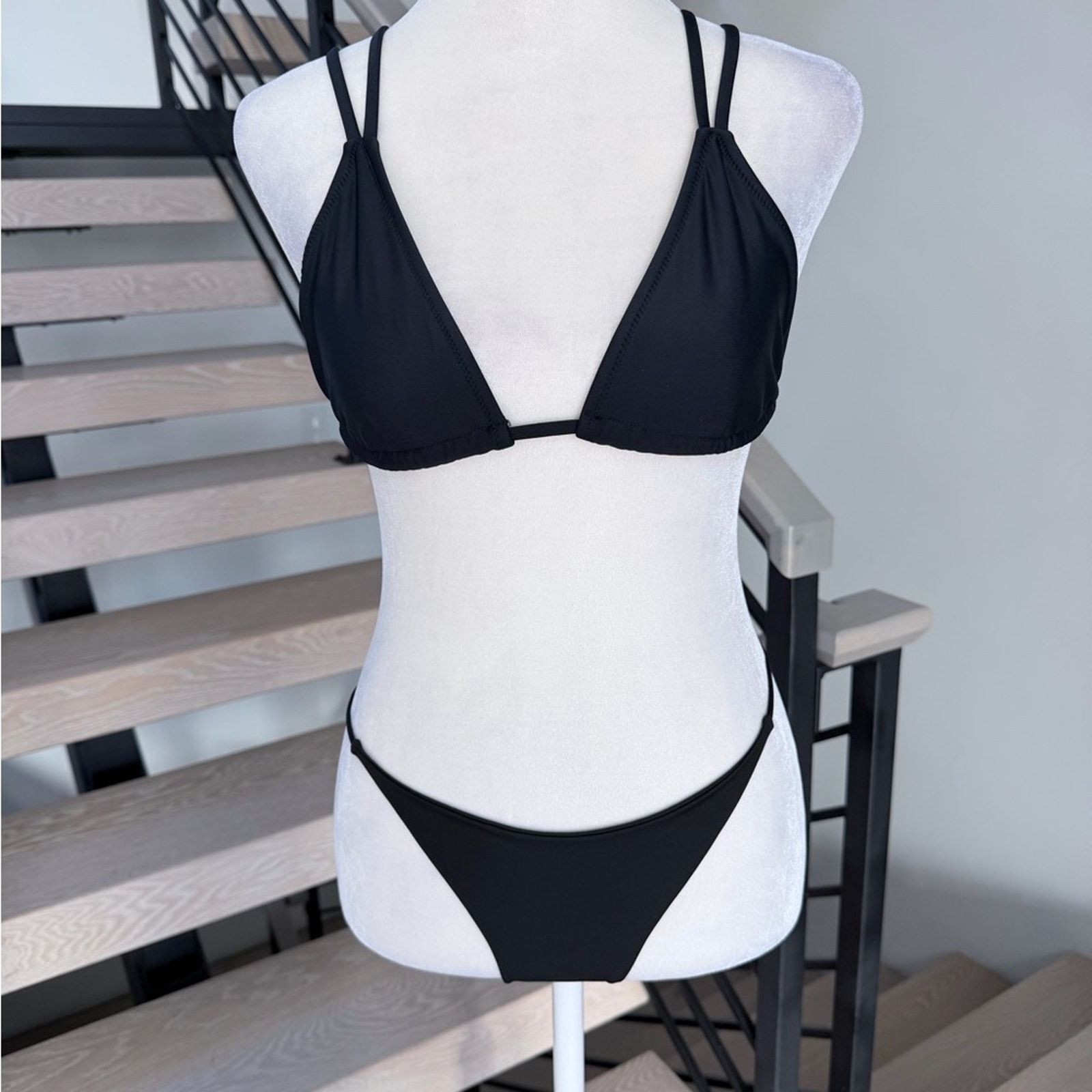 Other Black Bikini Set Swimsuit Swimwear with a thong size S Size ONE SIZE - 1 Thumbnail