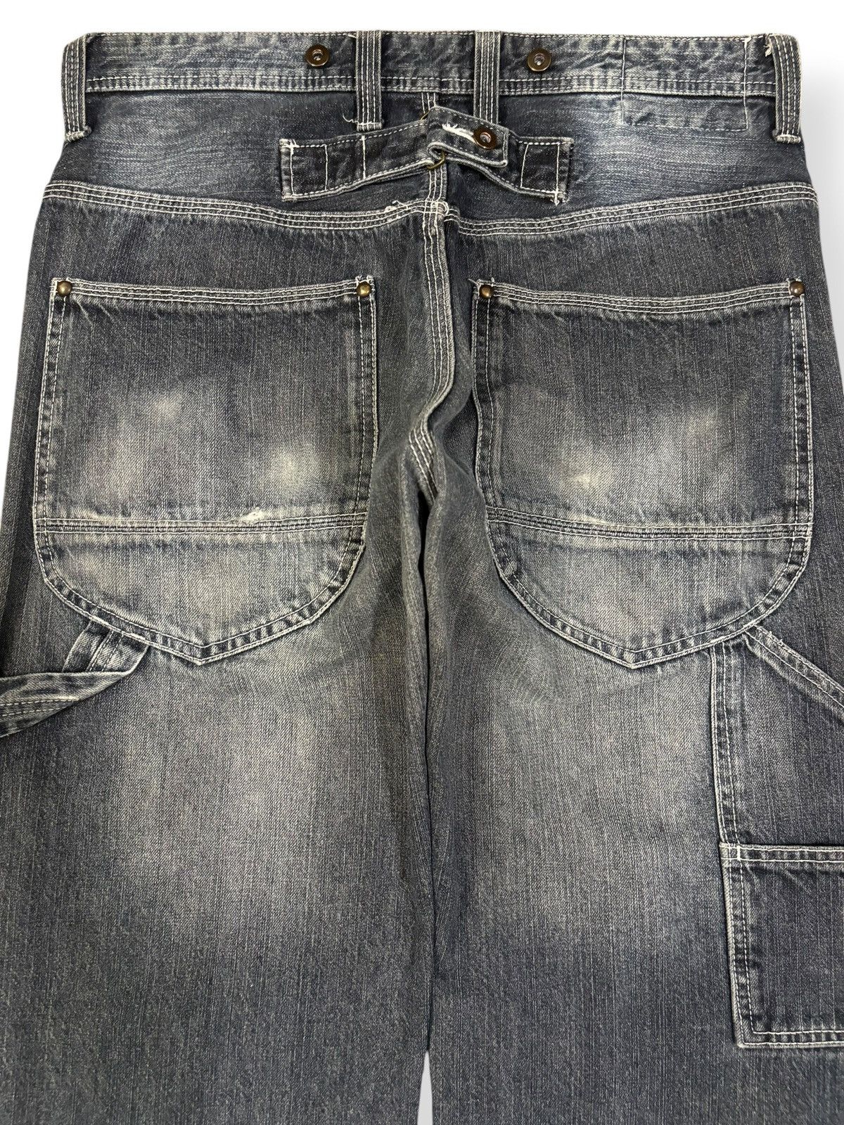 Japanese Brand Y2K Free Gate United Work Buckle Back Baggy Carpenter Jeans Size US 32 / EU 48 - 8 Thumbnail