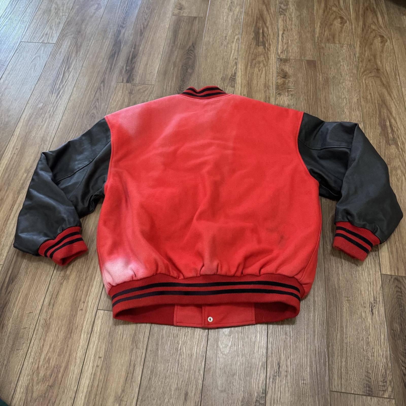Other Vintage 80s Letterman Varsity Wool Leather Jacket Blank Size US XXL / EU 58 / 5 - 2 Thumbnail