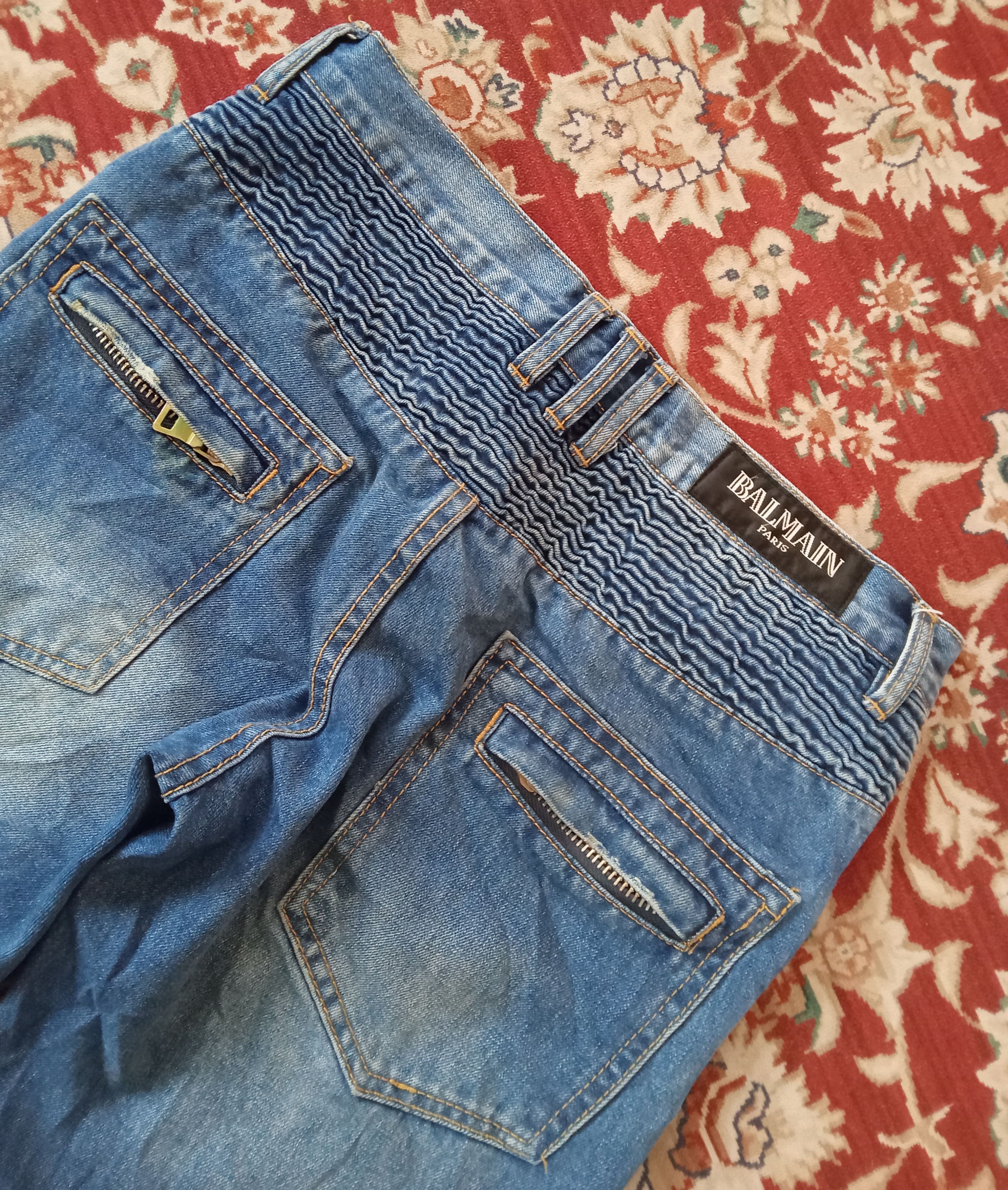 Balmain Balmain Biker Distressed Jeans Size US 31 - 8 Thumbnail