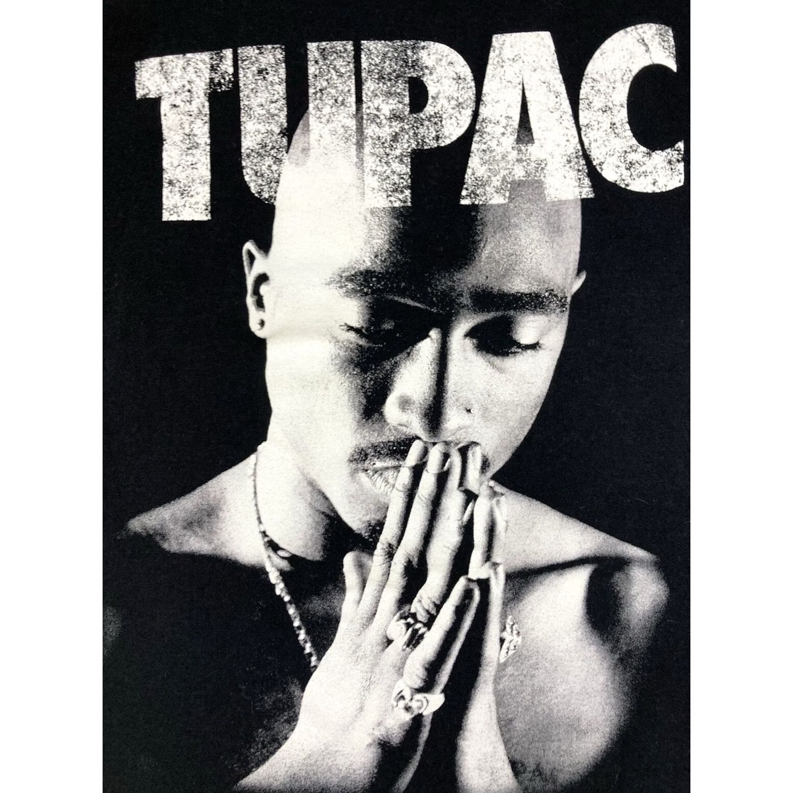 Vintage VINTAGE 2pac Tupac Shakur Praying Hand Graphic T-shirt Men Large Black Music Size US L / EU 52-54 / 3 - 2 Thumbnail