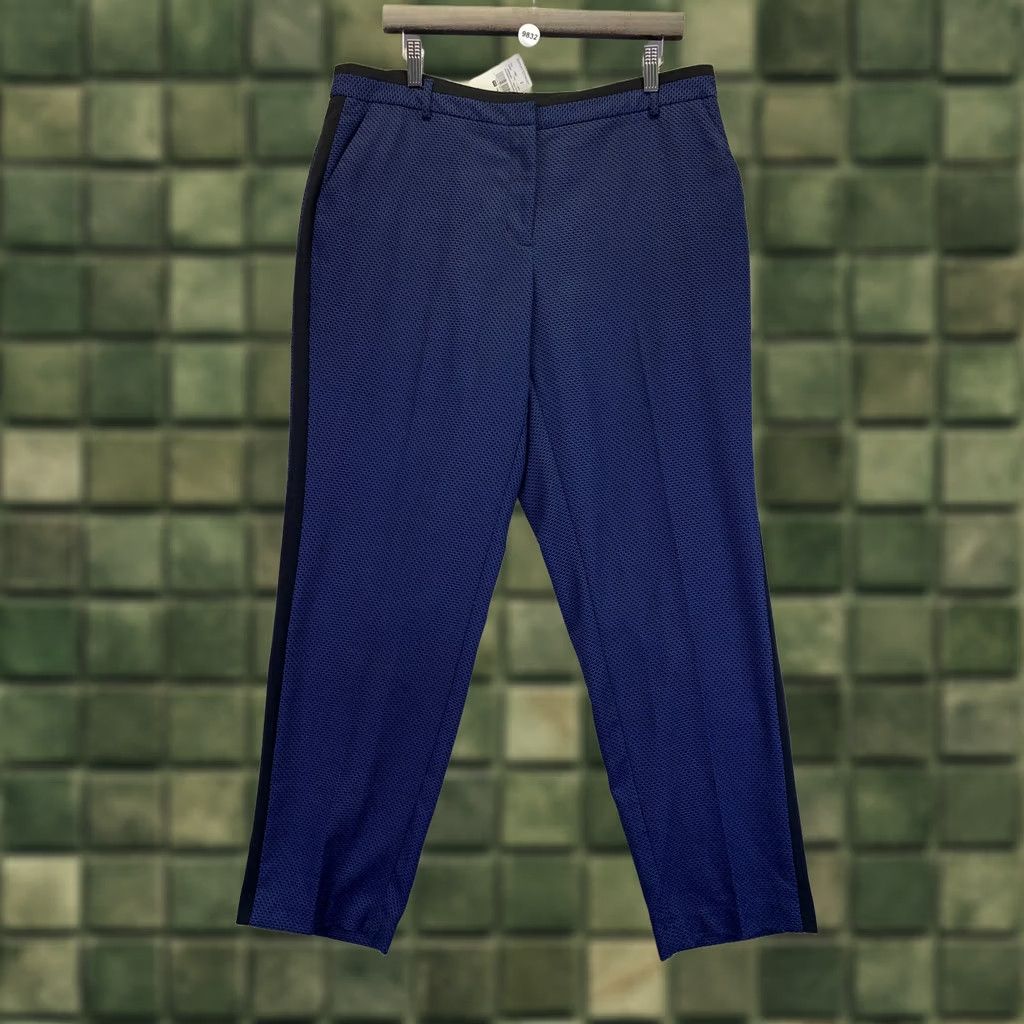 Vintage Ashley Stewart Jacquard Tweed Blue Trouser Pant Womens 14 NWT-9832 Size 36" / US 14 / IT 50 - 1 Thumbnail