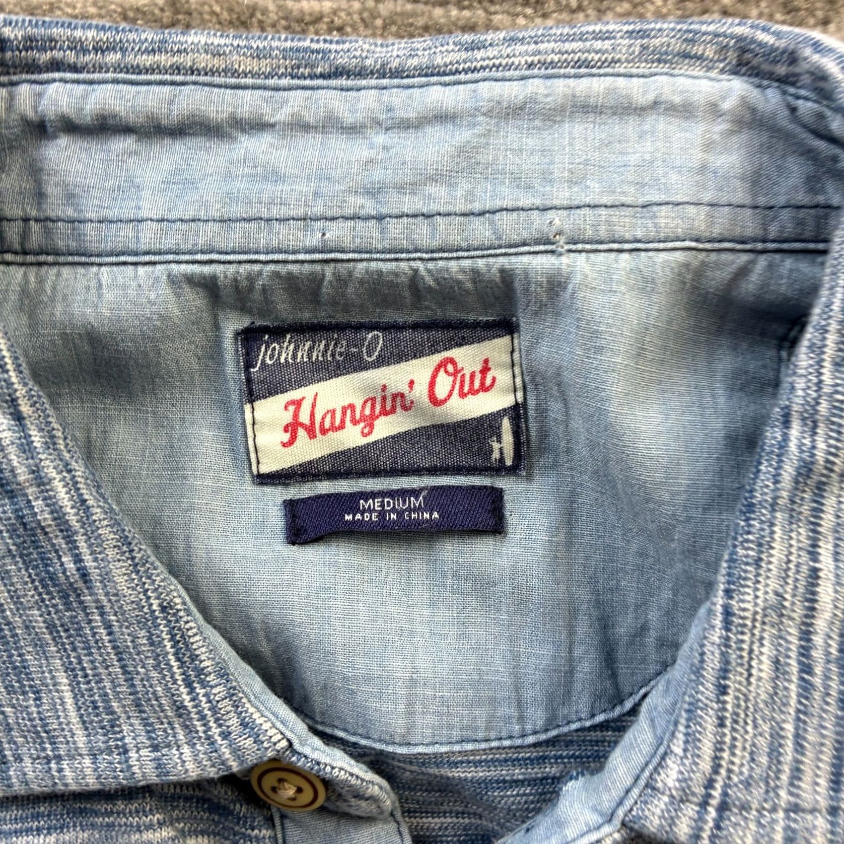 johnnie-O johnnie-O Shirt Mens M Blue Shirt Jacket Indigo Bateman Overshirt Denim Button-Up with Pockets Size US M / EU 48-50 / 2 - 7 Thumbnail
