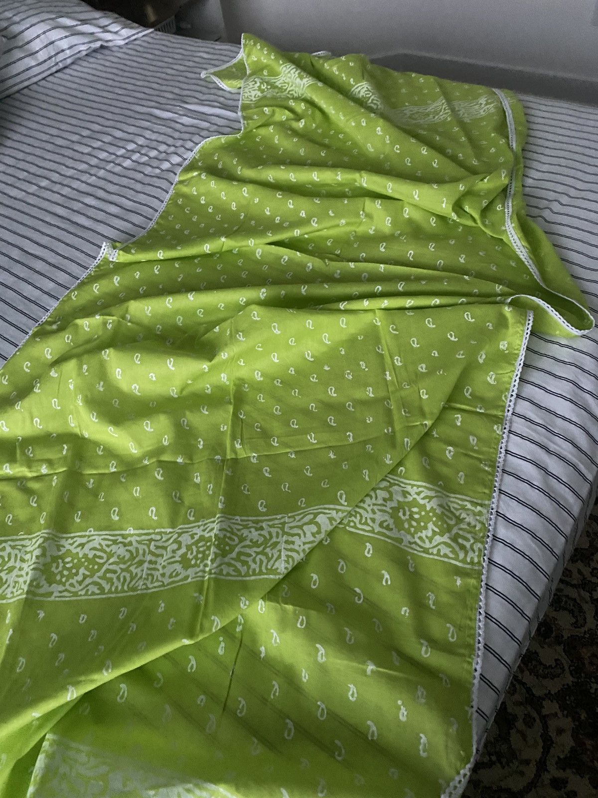 Other Firdaus Khari Lime Green Printed Tiered Anarkali - Set Of 3 Size L / US 10 / IT 46 - 12 Thumbnail