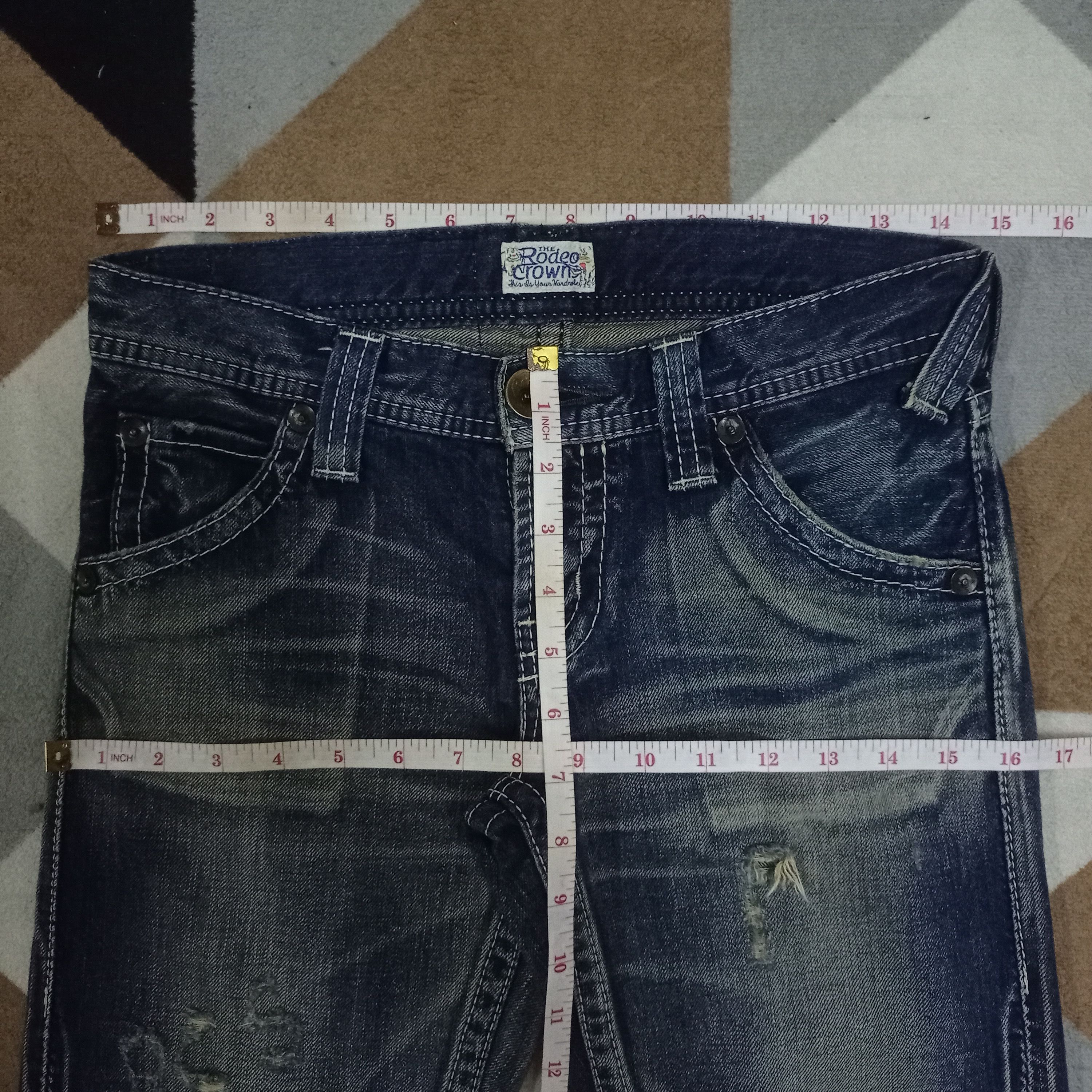 Japanese Brand Vintage Japanese Rodeo Crown Mud Wash Flare Jeans Size 30" / US 8 / IT 44 - 12 Thumbnail