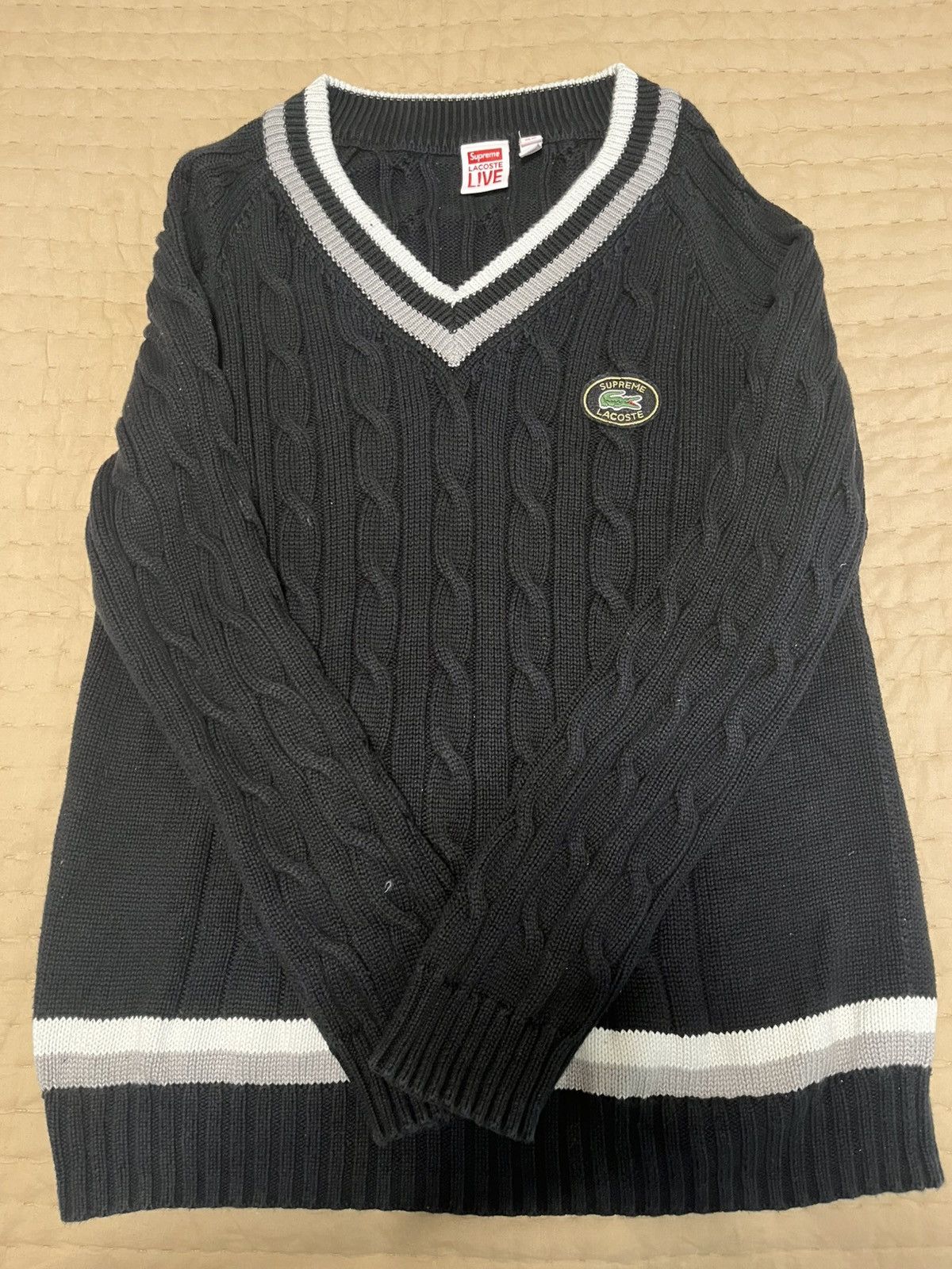 Lacoste × Supreme Supreme lacoste live tennis sweater Size US XL / EU 56 / 4 - 1 Thumbnail