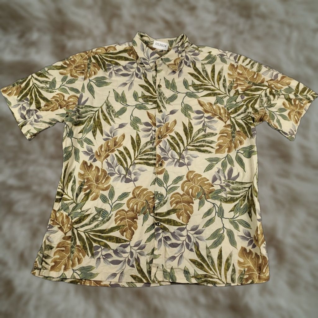 Tori Richard Tori Richard Shirt Mens XL Beige Floral Hawaiian Button Up Short Sleeve Size US XL / EU 56 / 4 - 1 Thumbnail
