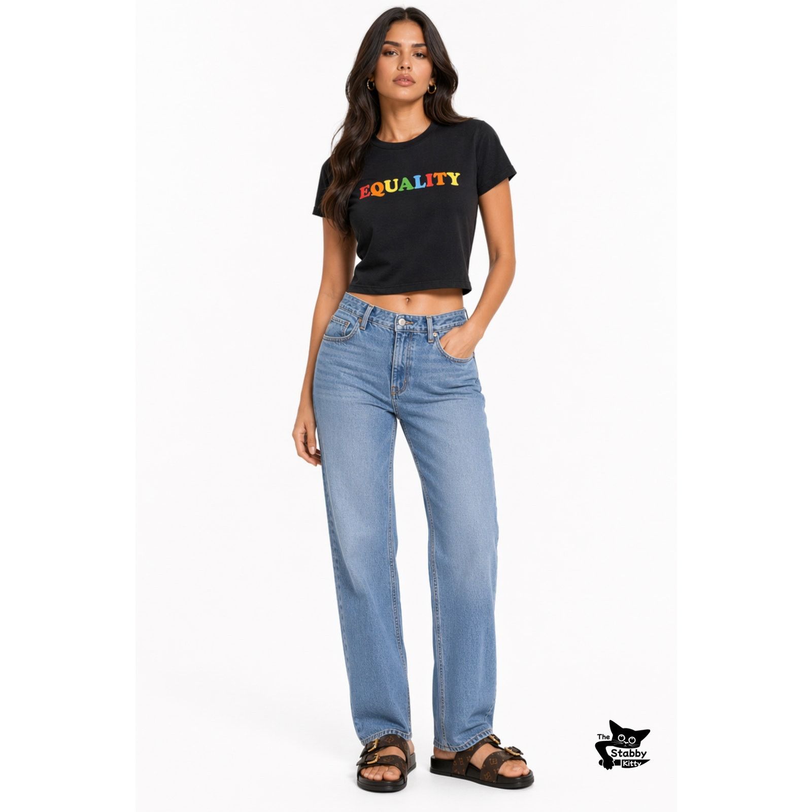Fashion Nova NWOT Fashion Nova Equality Graphic Crop Tee Black S Size S / US 4 / IT 40 - 5 Thumbnail
