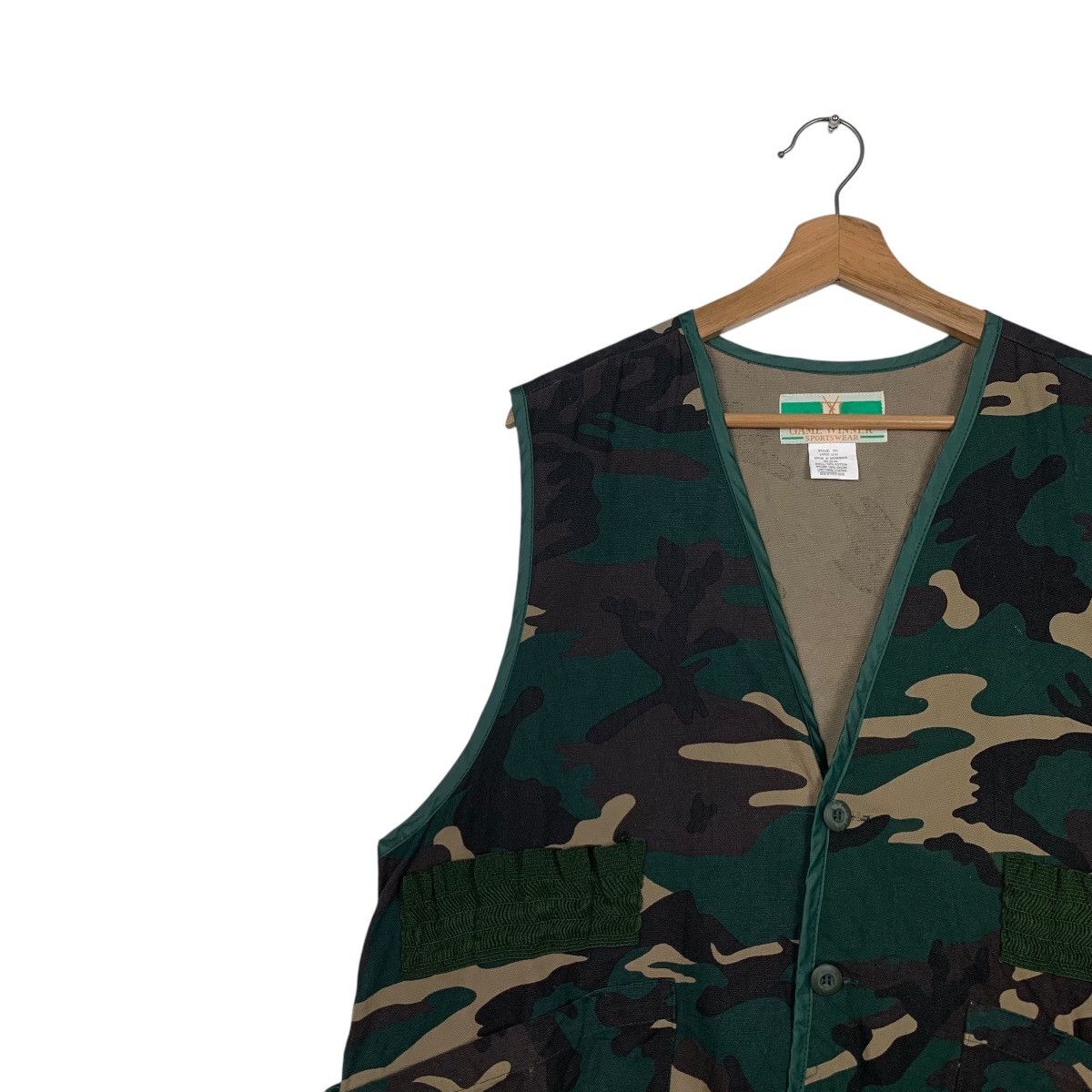 Vintage 90's GAME WINNER Sportswear Camo Hunting Vest #2443-C109 Size US L / EU 52-54 / 3 - 6 Thumbnail