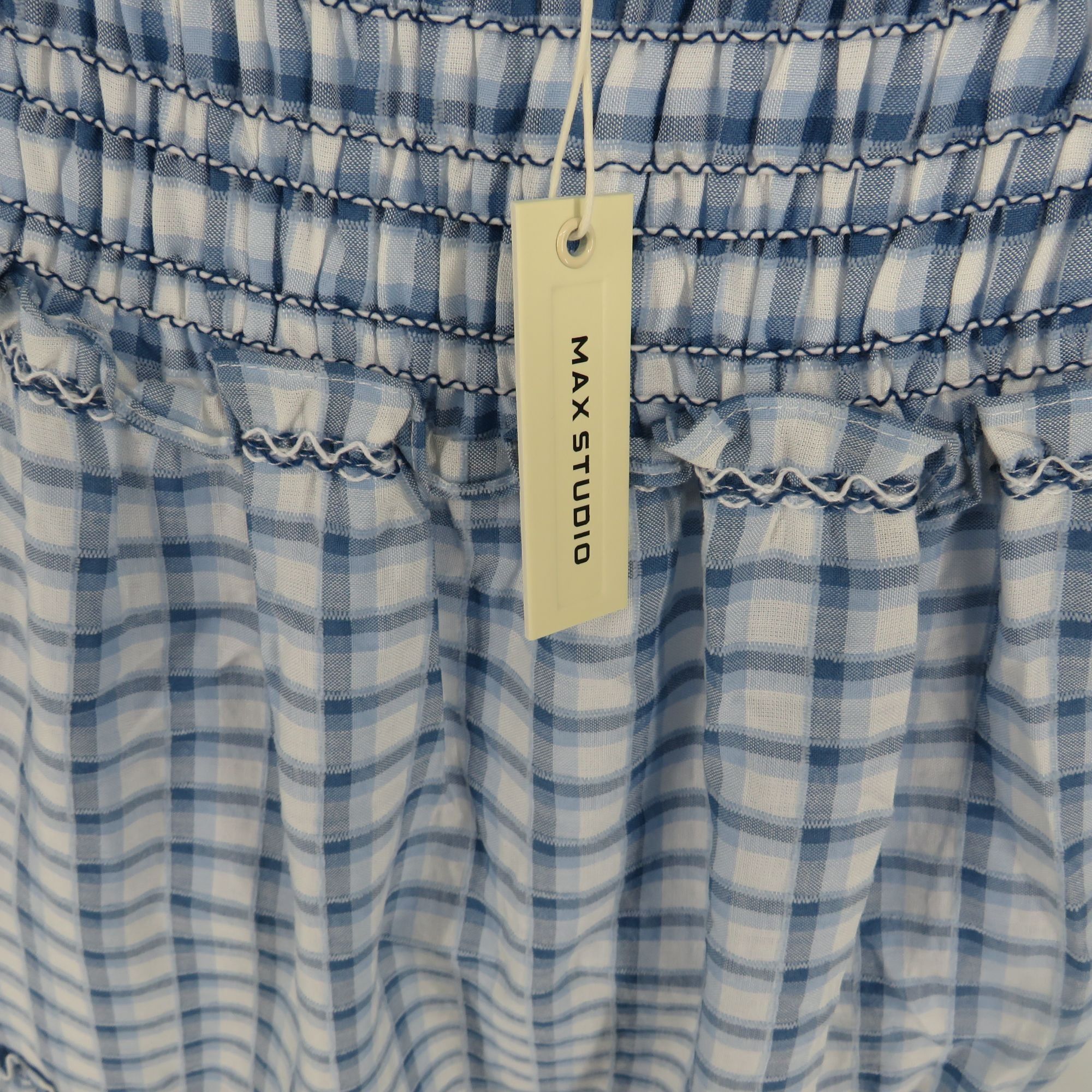 Other Max Studio Blue & White Gingham Tiered Maxi Dress Small NWT Size S / US 4 / IT 40 - 5 Thumbnail