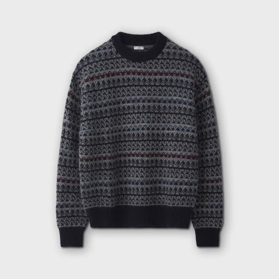 Vintage Fair Isle Sweater in Gray, Men's