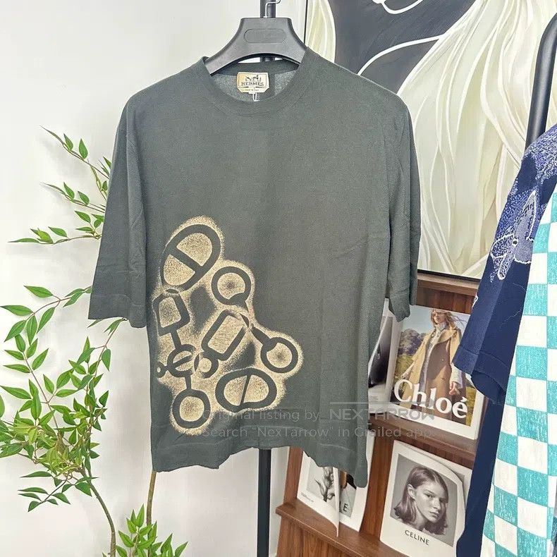 Hermes Hermes Classic Buckle Print Short Sleeve Tee Size US M / EU 48-50 / 2 - 1 Thumbnail