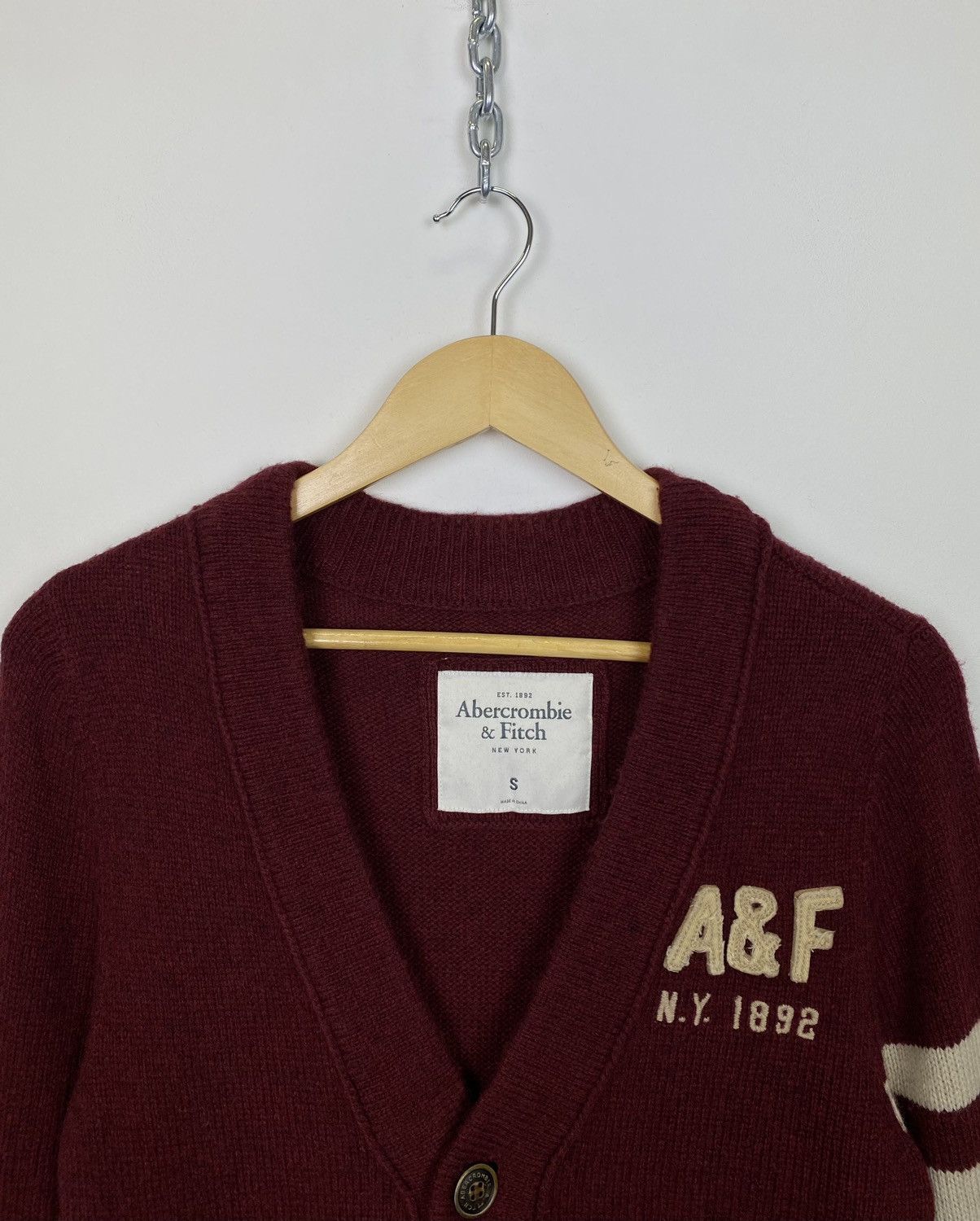 Abercrombie & Fitch Abercrombie & Fitch Y2K Knit Cardigan Patchwork Logo Size US S / EU 44-46 / 1 - 2 Thumbnail