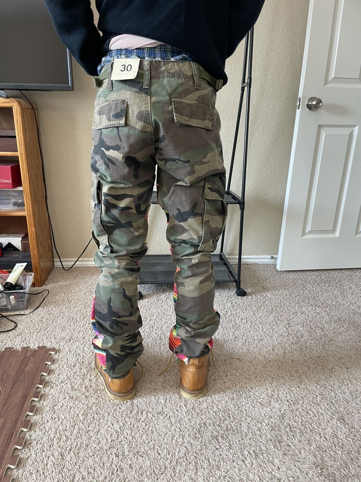 MNML Serape Bootcut Cargo Pants Camo nwt Size US 30 / EU 46 - 4 Thumbnail