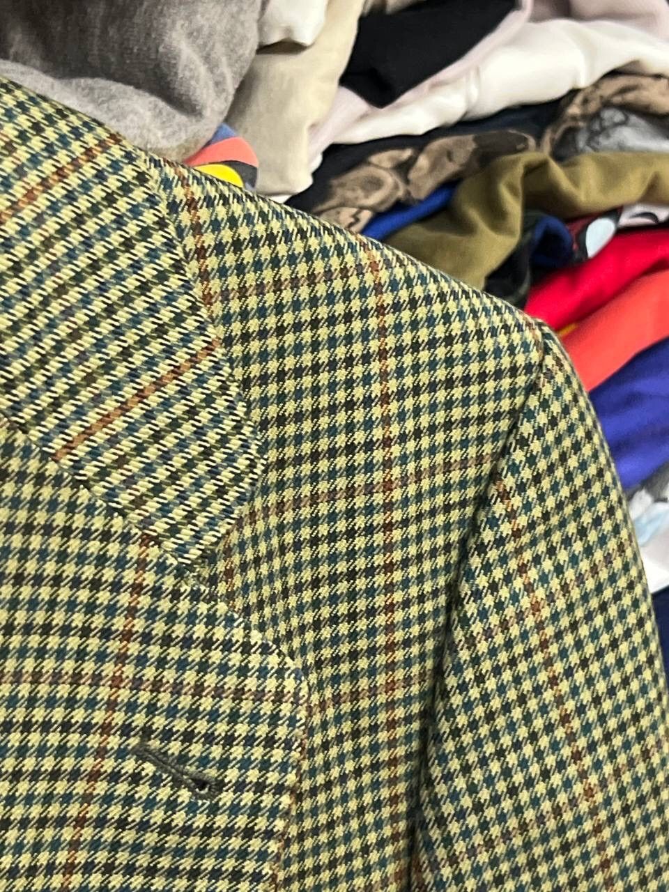 Burberry × Vintage Vintage Burberry Green Check Wool Blazer Jacket Size 46R - 6 Thumbnail