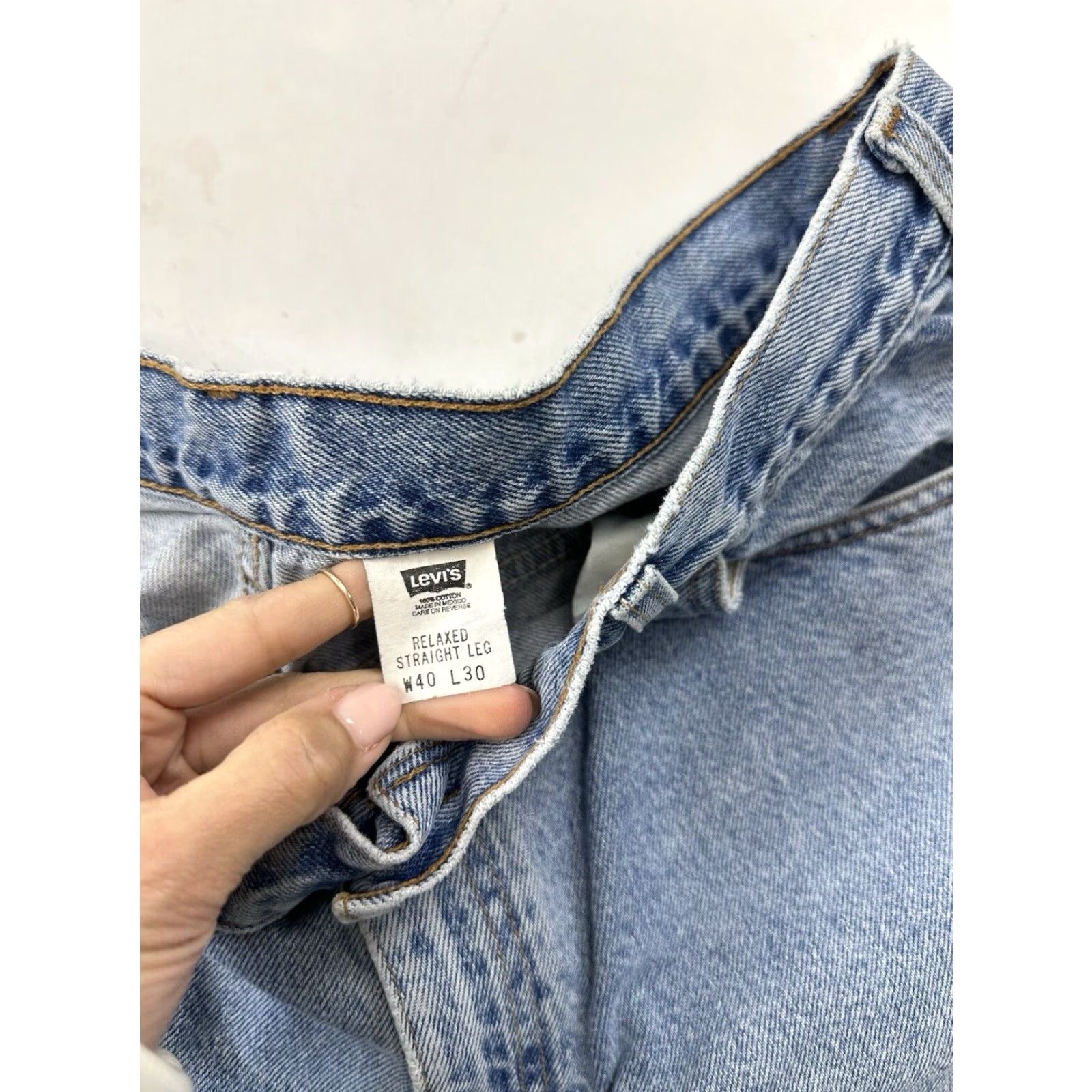 Levi's VINTAGE Levi’s 550 Jeans Men’s 40x32 Blue Distressed Relaxed Ankle 4 Pairs USA 100% Cotton Jeans Mens Size US 39 - 5 Thumbnail