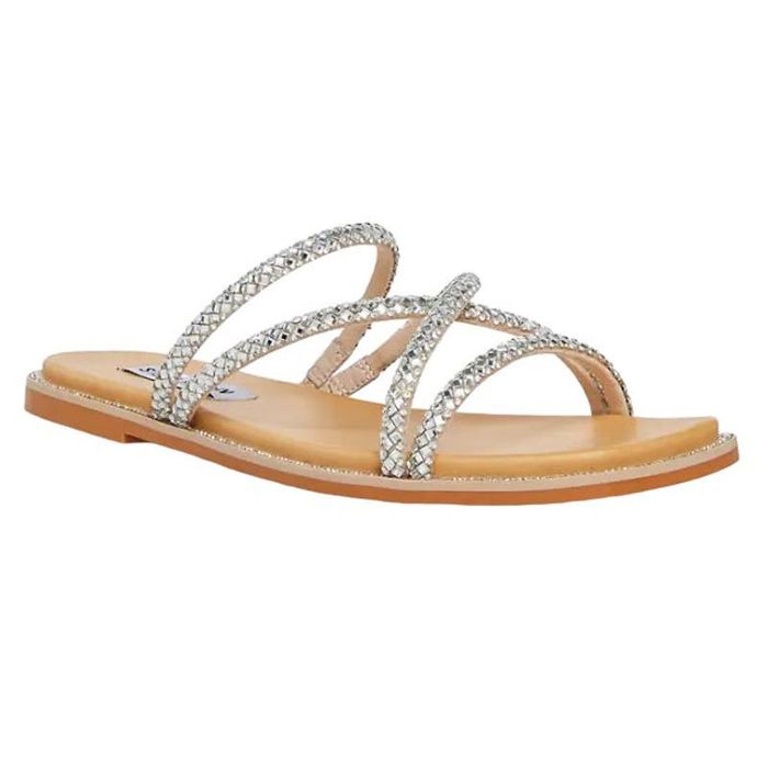 Steve Madden Madden Spice Bling Square Open Toe Easy Slide-on Sandal 