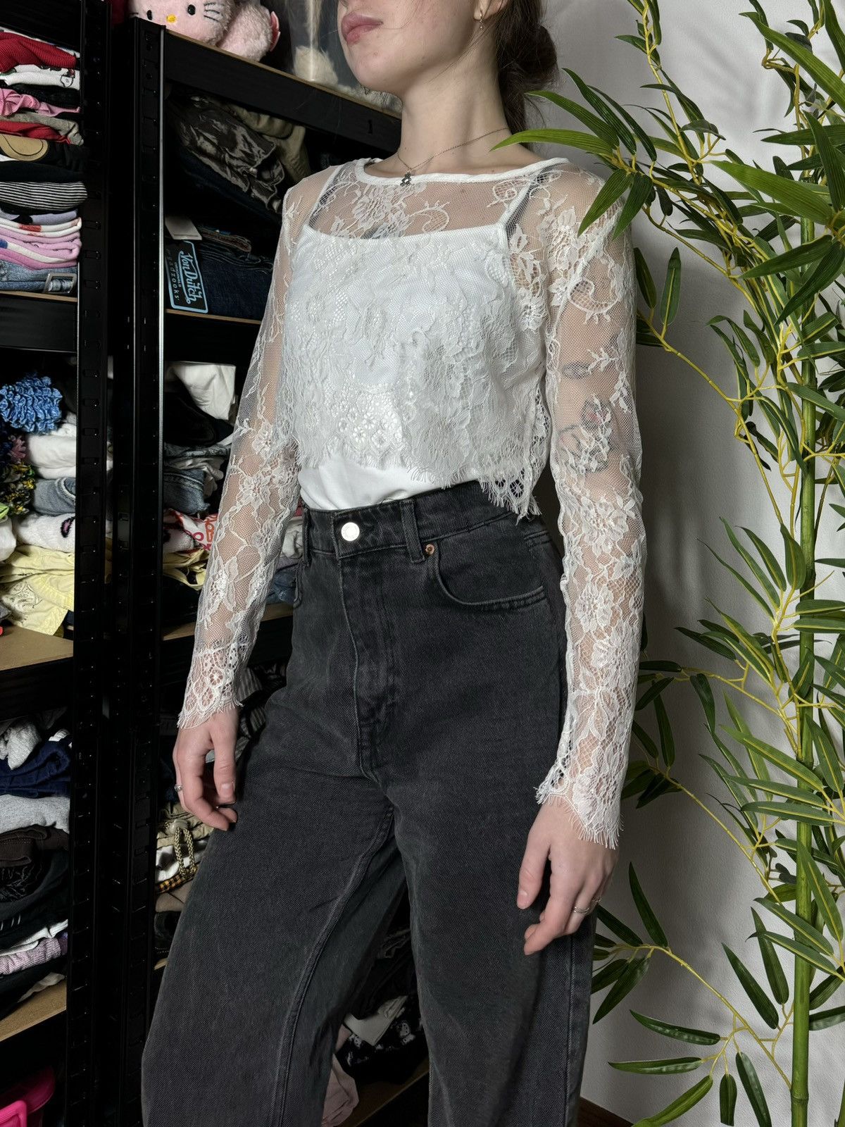 Vintage VINTAGE GUIPURE LACE RUCHES MESH LONG SLEEVE Size S / US 4 / IT 40 - 3 Thumbnail