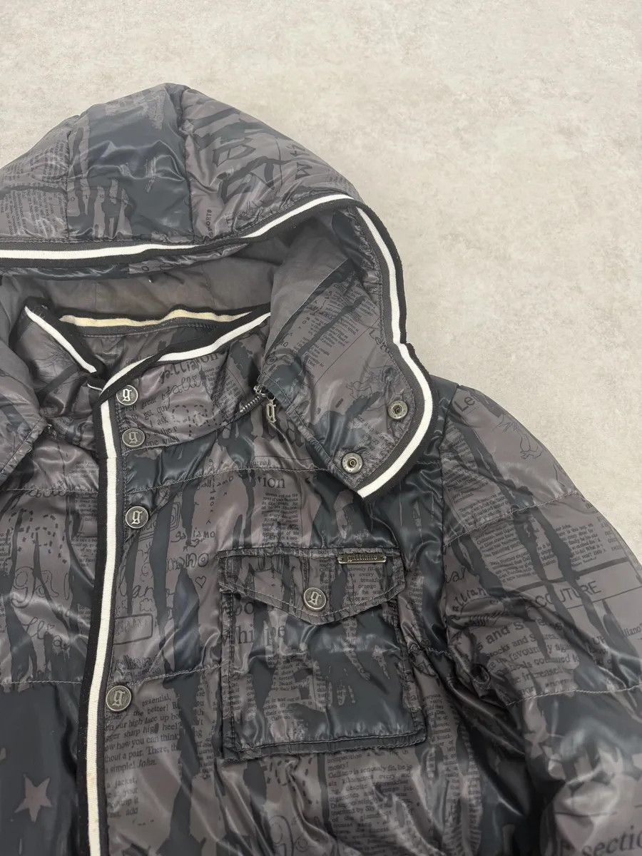 John Galliano AW2010 John Galliano Magazine Newspapers Black & Brown Hooded Puffer Jacket Size US L / EU 52-54 / 3 - 9 Thumbnail