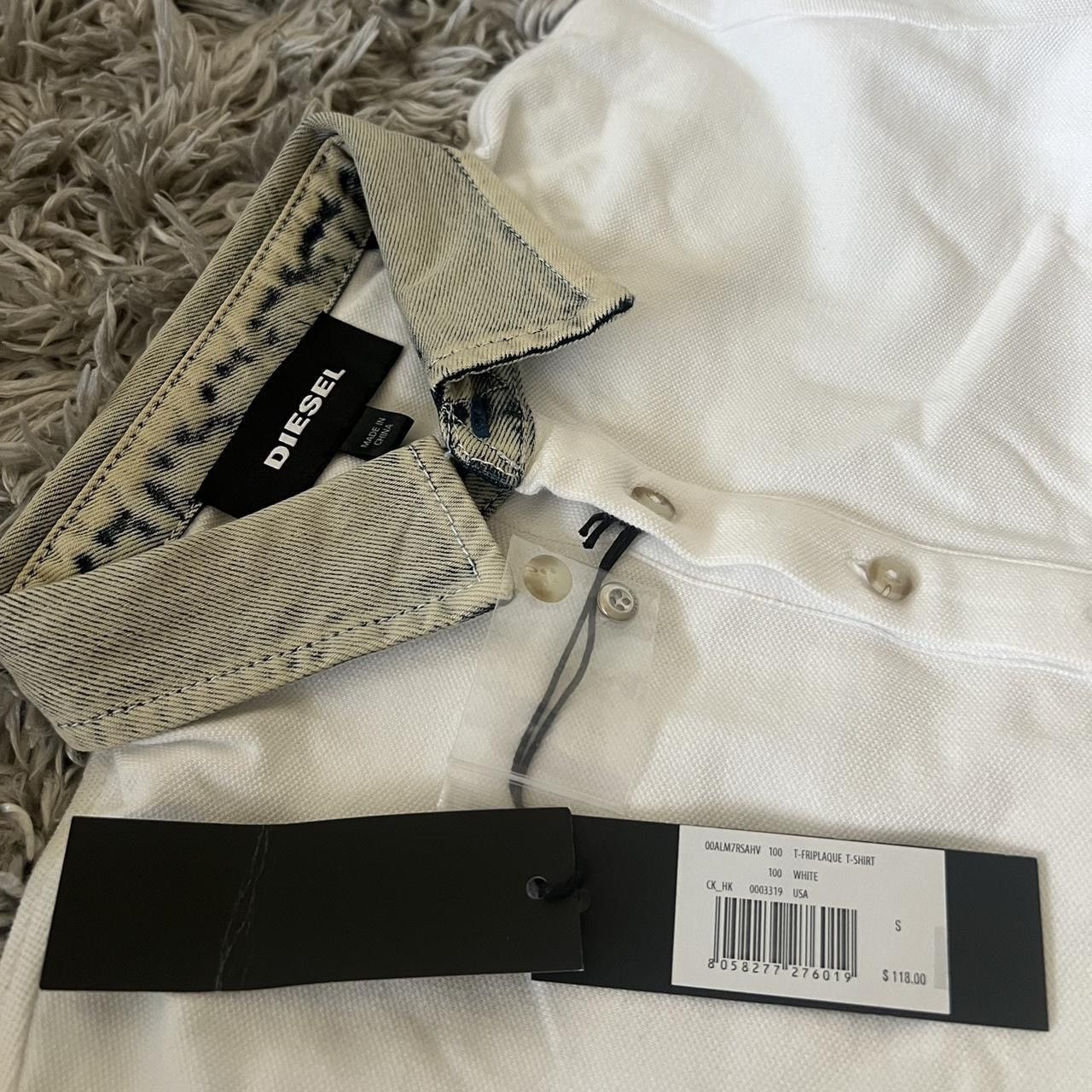 Diesel DIESEL White Polo w/ Denim Collar Size US S / EU 44-46 / 1 - 2 Thumbnail