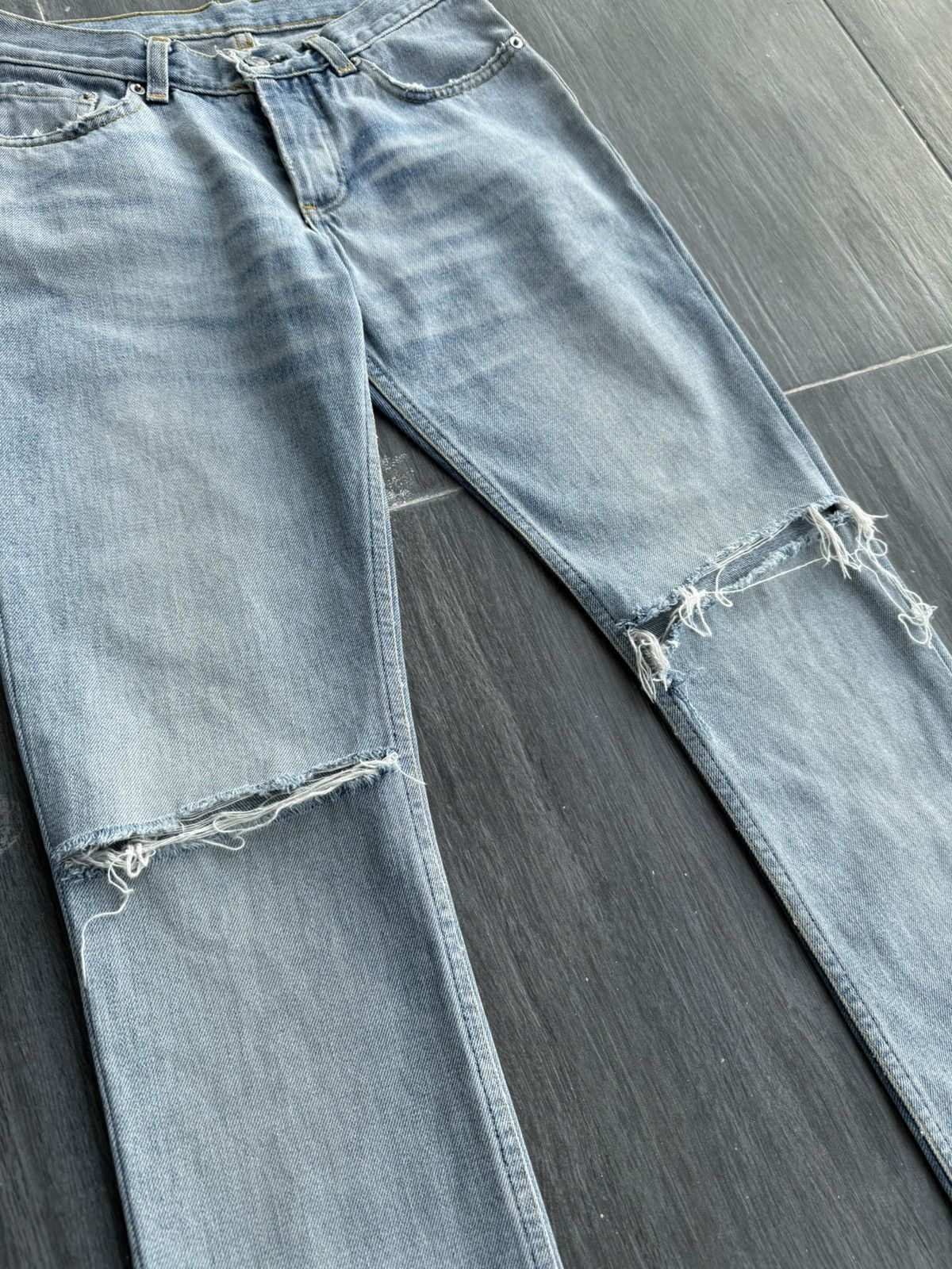 Helmut Lang Vintage 1998 HELMUT LANG "Broken Denim" Size US 28 / EU 44 - 6 Thumbnail