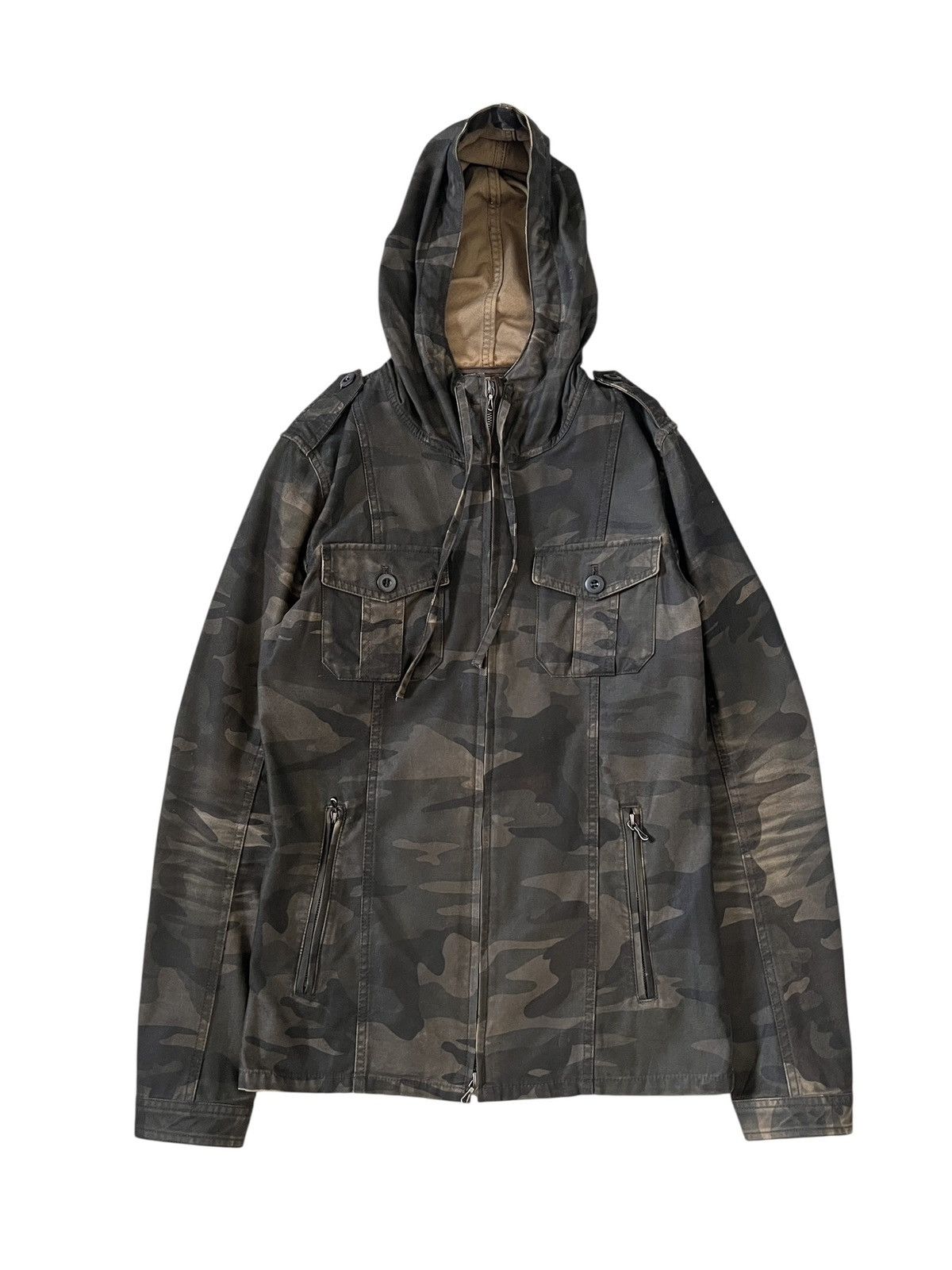 Shellac 2000s Shellac Camo Hooded Tactical Zipper Jacket Size US S / EU 44-46 / 1 - 2 Thumbnail