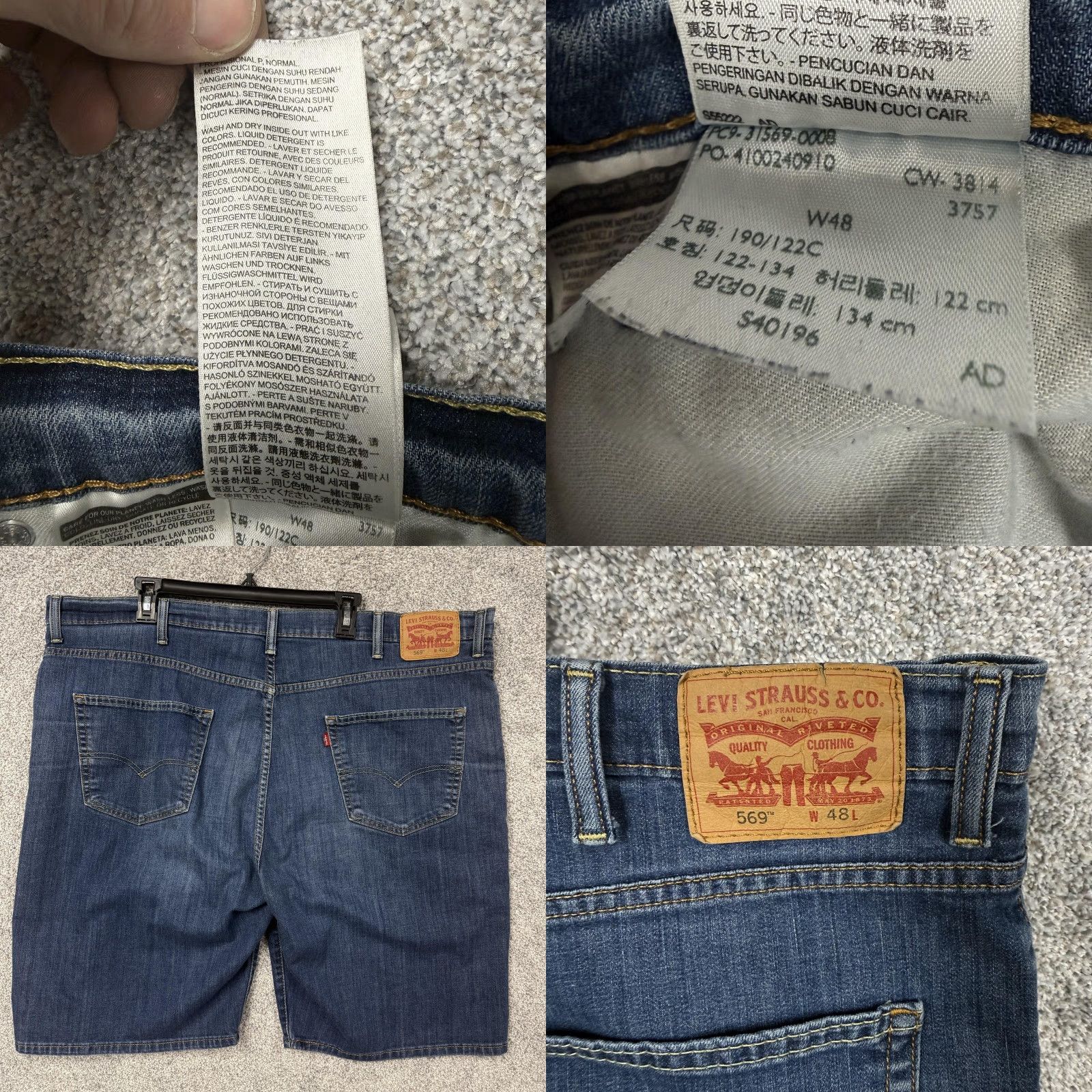 Levi's Levi's 569 Loose Straight Denim Shorts Men 48 Dark Wash Bermuda Jorts Stretch Pockets 5-Pocket Denim Casual 90s Mens Size US 32 / EU 48 - 9 Thumbnail