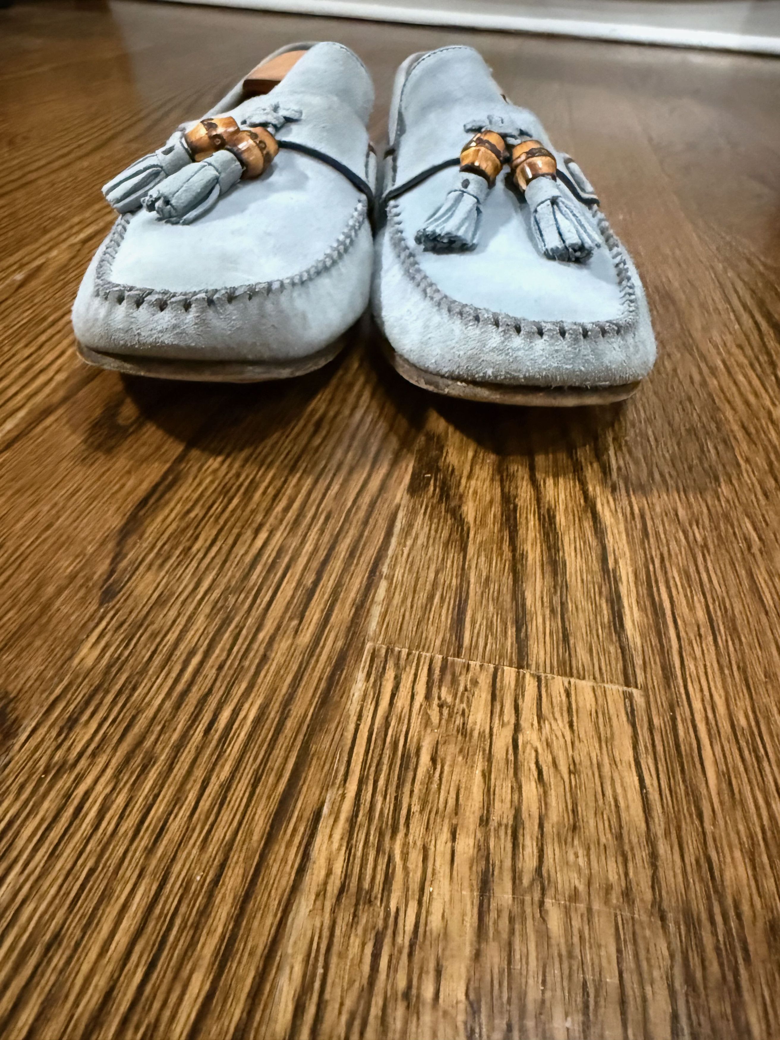 Gucci Gucci Bamboo Tassel Loafers Light Blue Suede Made in Italy Size US 9 / EU 42 - 5 Thumbnail